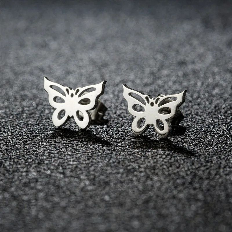 Jewelry Butterfly Mini Stud Earrings Charm Earring Gift Size ONE SIZE - 1 Preview