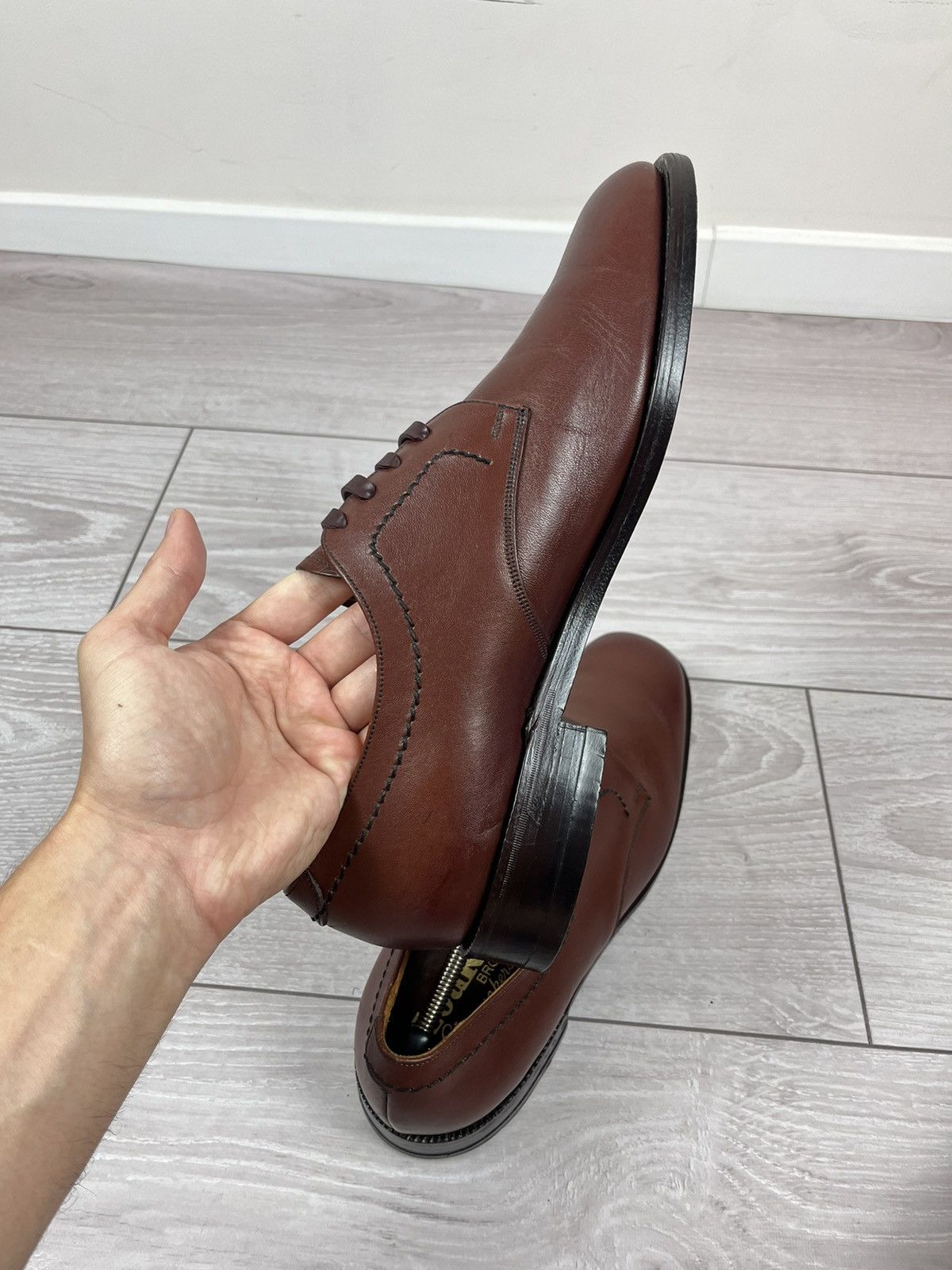 Loake Loake England Vintage Brown Leather Derby Shoes Boots Size US 12 / EU 45 - 10 Thumbnail