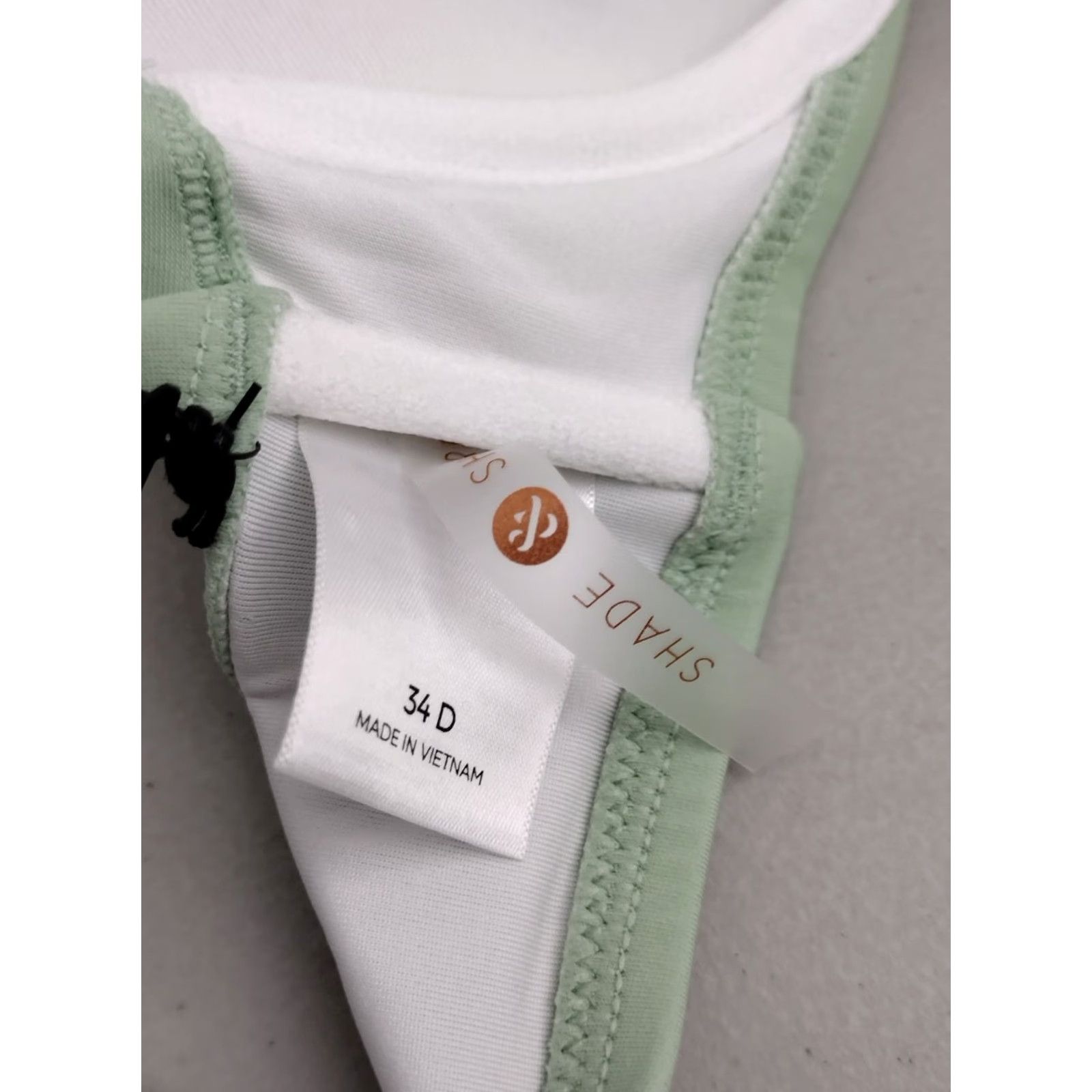 Vintage Shade & Shore Green Front Tie Spaghetti Bikini Swim Top Padded Size 34D Women Solid Nylon Polyester Spandex Beach 90s Theme Mens Womens Girls 0 Size XXS / US 00 / IT 34 - 5 Thumbnail