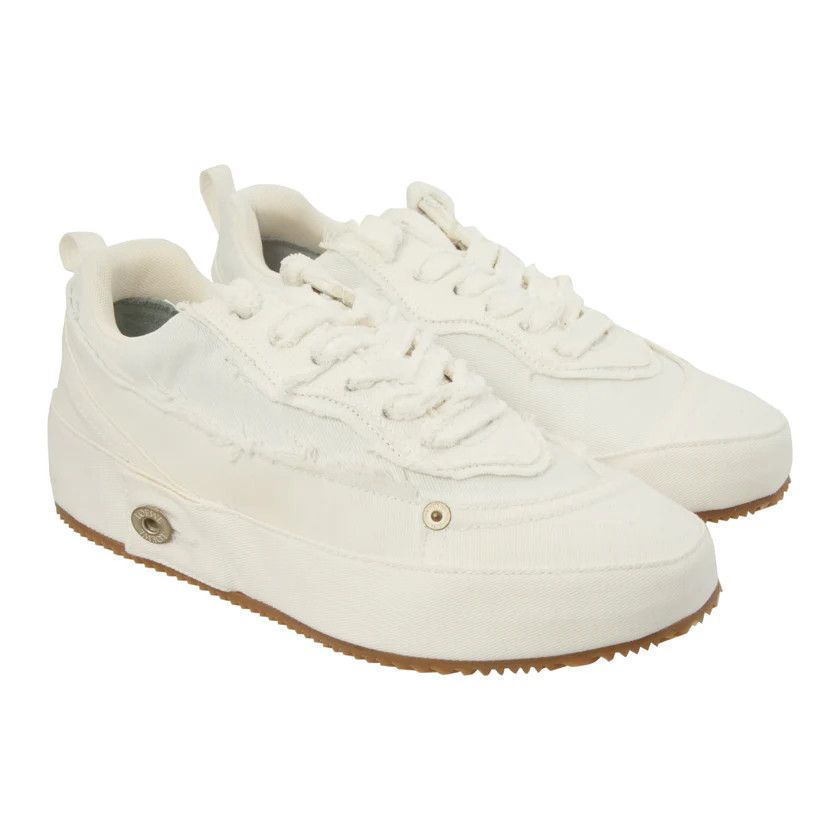 Loewe o1h1sh11224 Deconstructed Denim Sneaker in White Size US 7 / EU 40 - 2 Thumbnail