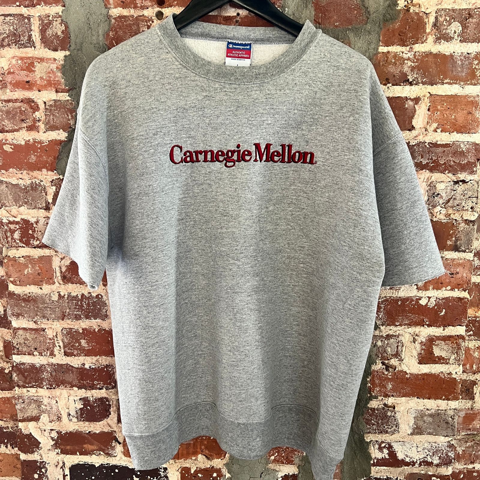 Champion Champion Carnegie Mellon Cut Sleeve Gray Sweatshirt L 24x27 Size US L / EU 52-54 / 3 - 2 Thumbnail