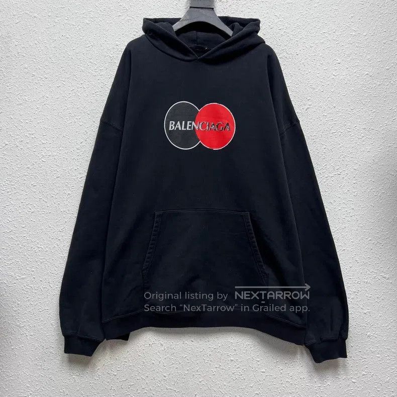 Balenciaga Balenciaga MasterCard Washed Black Hoodie Size US M / EU 48-50 / 2 - 1 Thumbnail