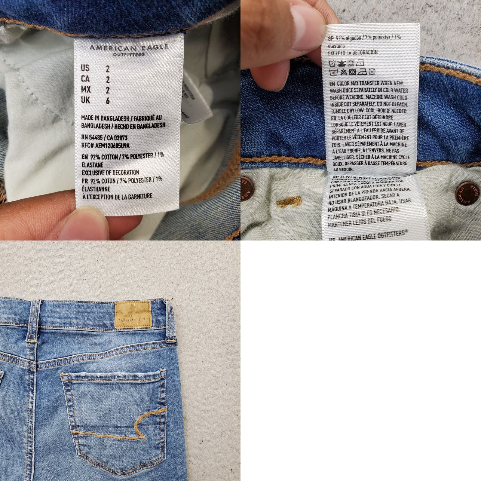 American Eagle Outfitters American Eagle Shorts Women's 2 Blue Stretch Distressed Frayed Hem 4-Button Fly Size 26" / US 2 / IT 38 - 8 Thumbnail