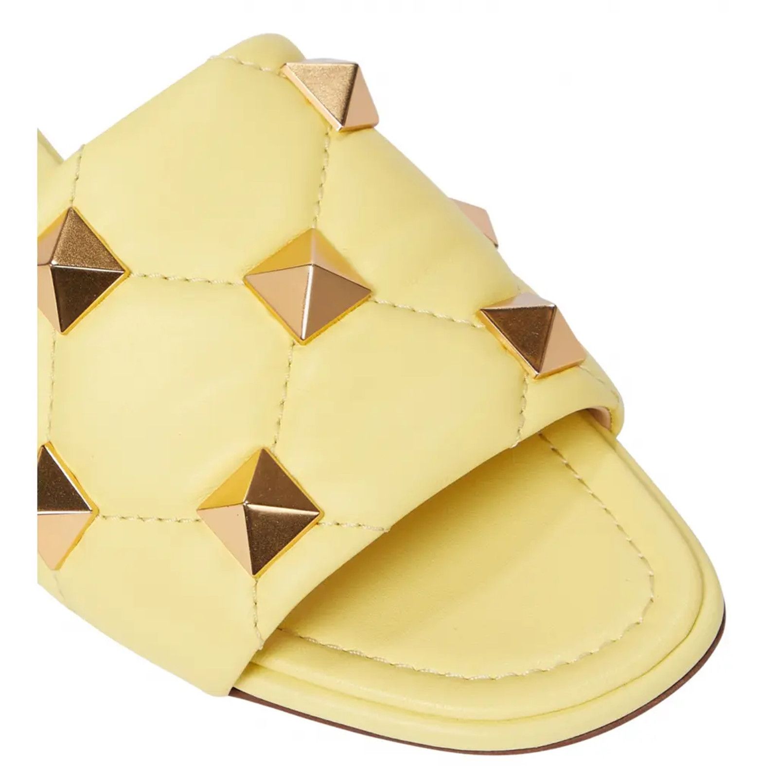Valentino Valentino Rockstud Roman Stud Lime Yellow Leather Quilted Size US 5 / IT 35 - 5 Thumbnail
