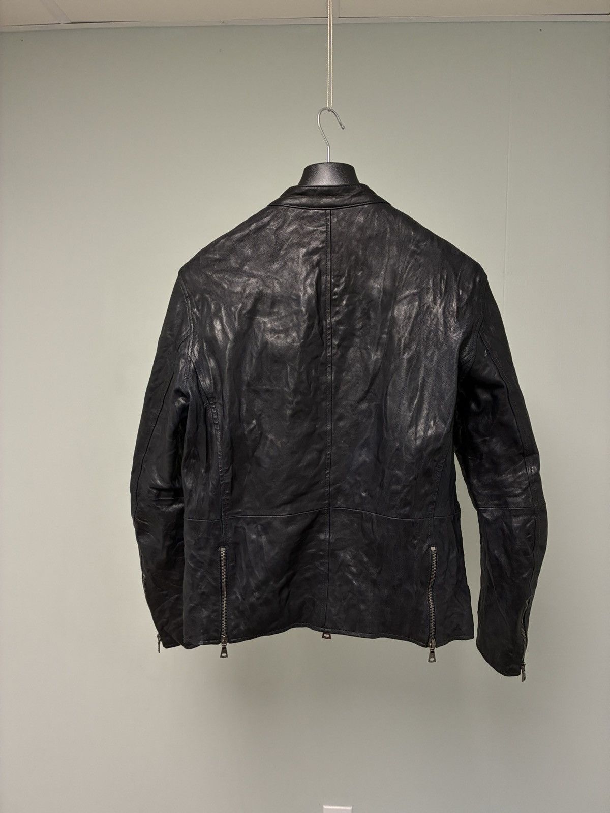 John Varvatos Leather Backzip Crinkled Jacket EU 46 USA 36 Size US S / EU 44-46 / 1 - 10 Thumbnail