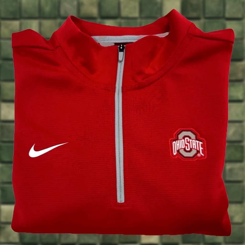 Nike Nike Buckeyes 1/4 Zip Pullover Shirt Mens M Scarlet Gray Stitching Size US M / EU 48-50 / 2 - 1 Thumbnail