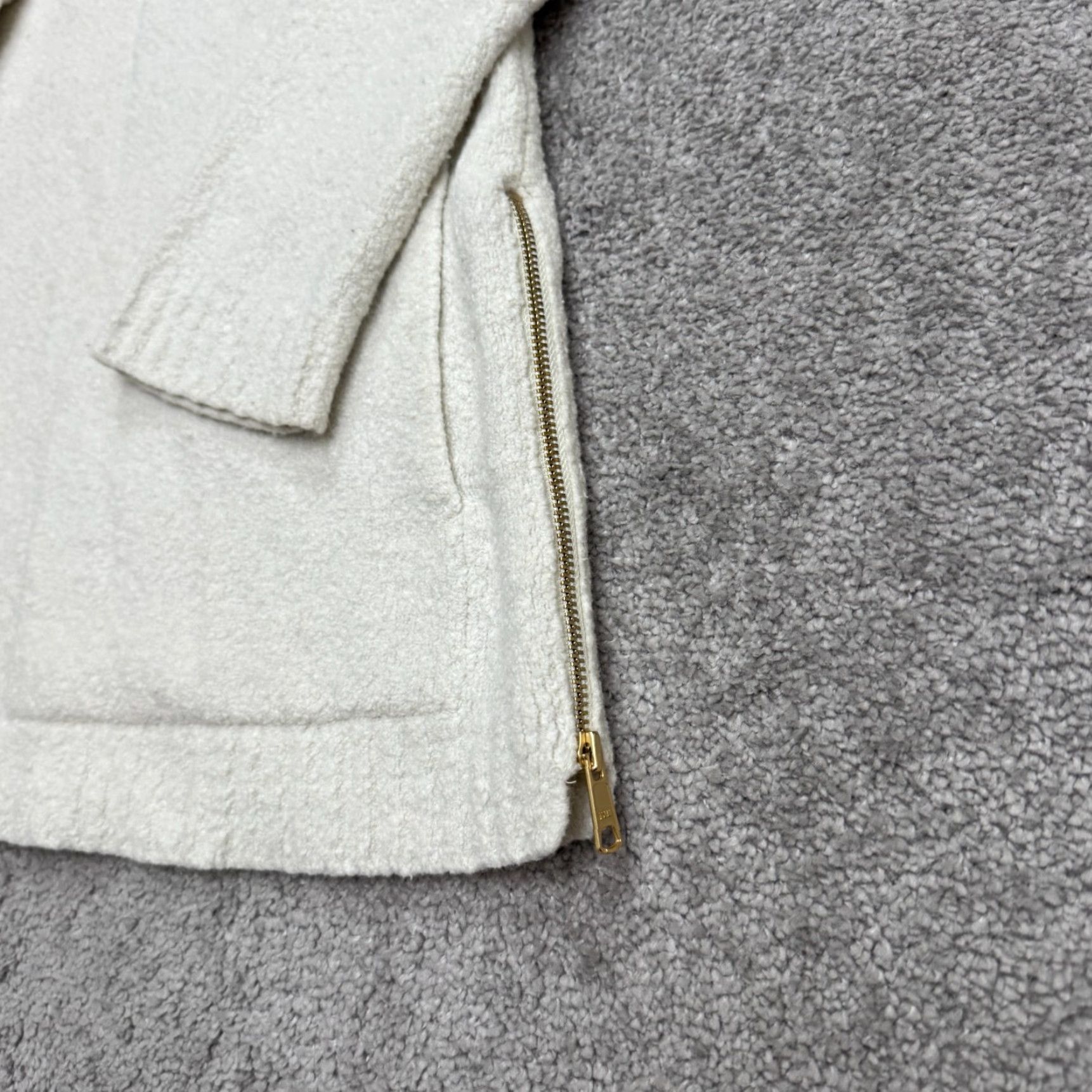 Talbots Talbots Cowl Neck Pullover Sweater Womens XS Cream Boucle Side Zip Pockets Wool Size XS / US 0-2 / IT 36-38 - 3 Thumbnail