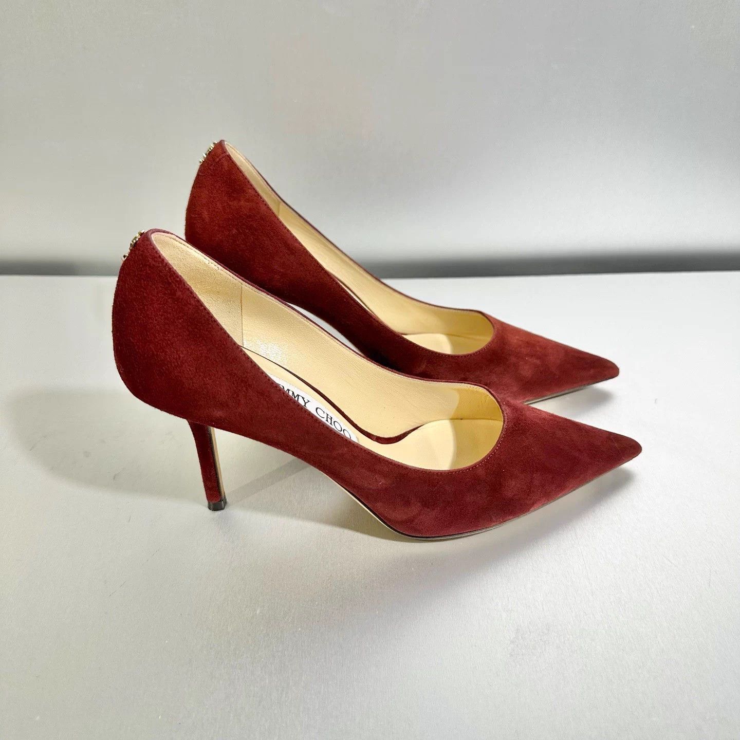 Jimmy Choo JIMMY CHOO red suede heels 36 like new X3516 Size US 5 / IT 35 - 4 Thumbnail