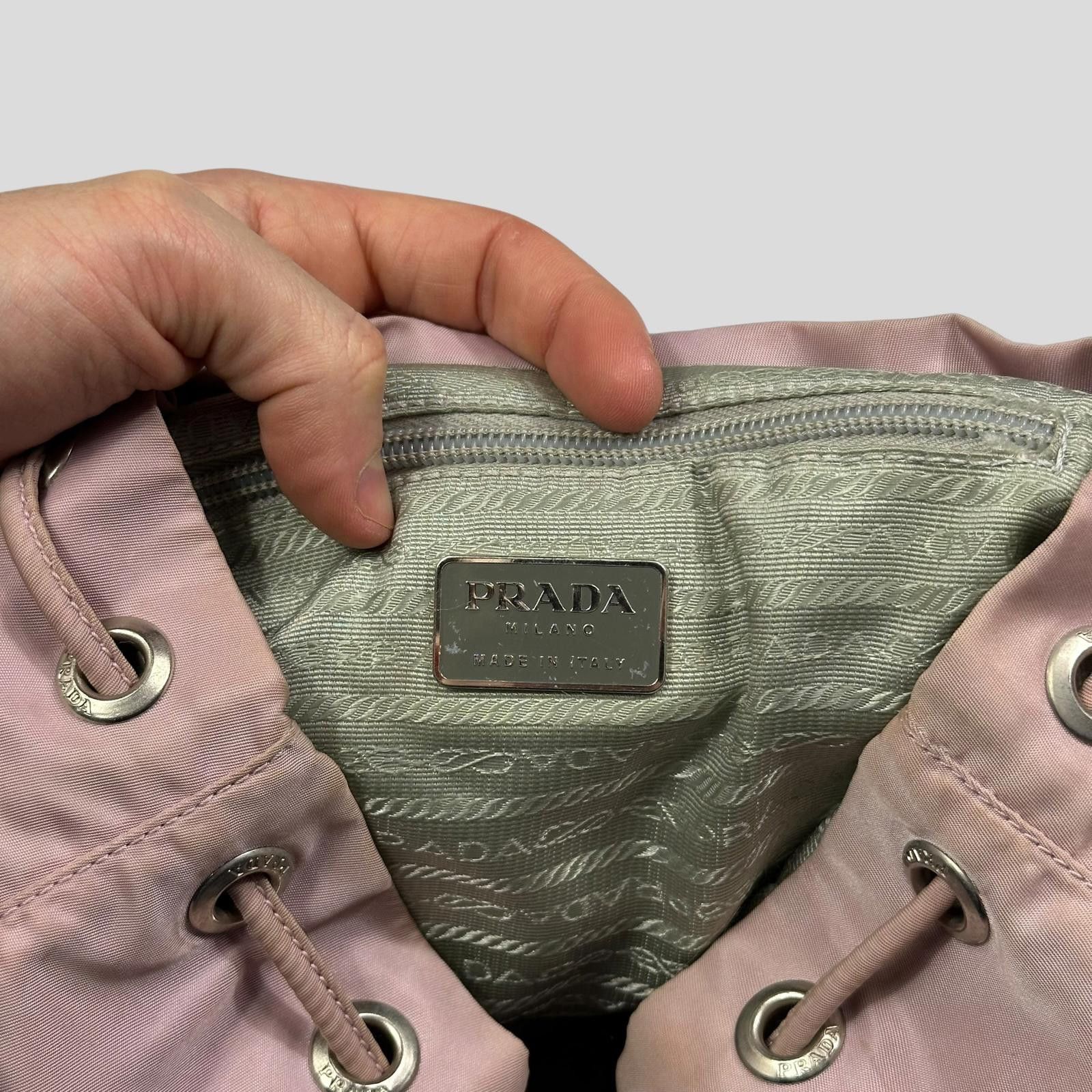 Prada Prada Milano 00’s Triangle Plaque Logo Nylon Pink Backpack Size ONE SIZE - 8 Thumbnail