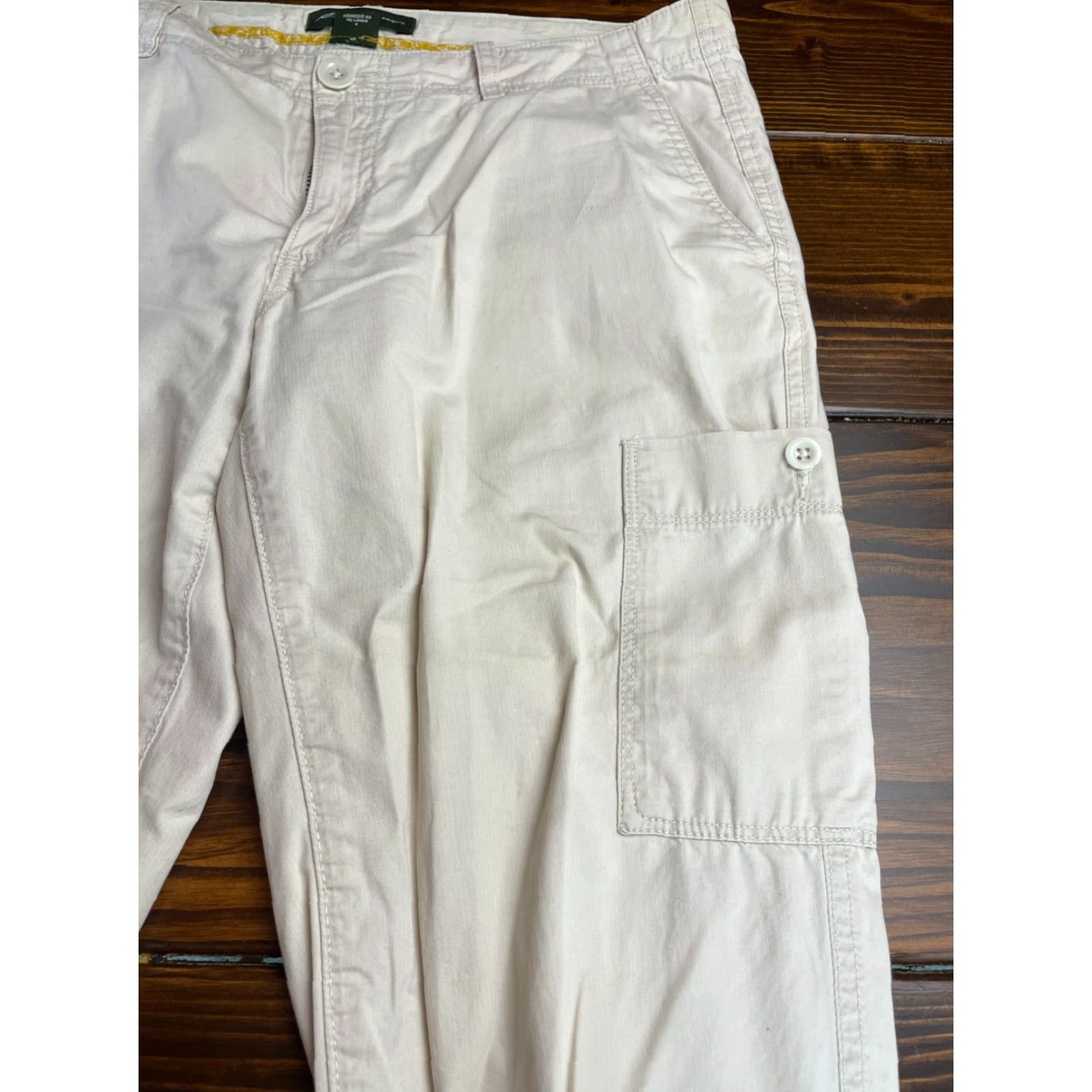 Eddie Bauer Eddie Bauer Pants Women Capri Cargo Tan Brown Cotton Flat Front Straight Leg Inseam 23 in Size 6 Regular Mens Girls Womens Size 24" / US 00 / IT 34 - 3 Thumbnail