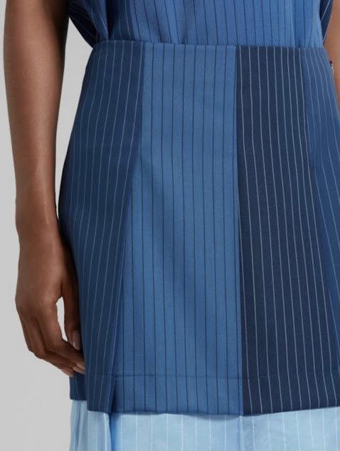 Marni oc11z0525 Pinstripe Wool Mini Skit in Blue Size 28" / US 6 / IT 42 - 2 Thumbnail