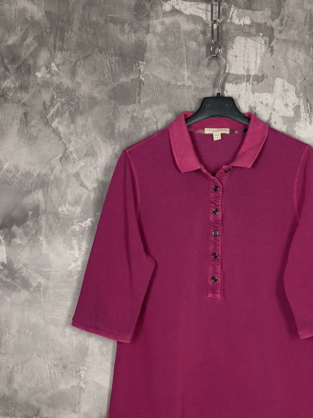 Burberry Burberry Brit Very Rare Y2K Purple Long Sleeve Polo T shirt Size L / US 10 / IT 46 - 3 Thumbnail