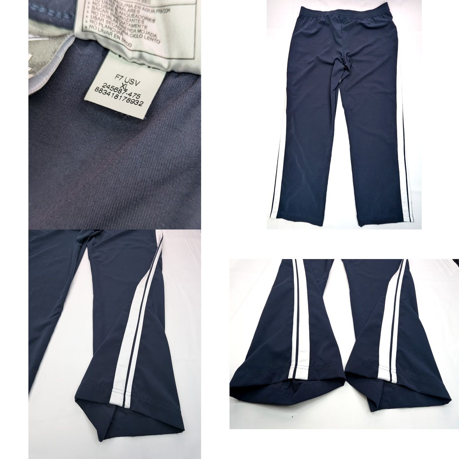 Nike Nike Track Sweatpants Women XL Navy Blue Straight Leg Pockets, Regular Inseam 33in, 36x33, Polyester, Vintage Style, Classic Track Warm Up Pants, Nike Size 40" / US 18 - 8 Thumbnail