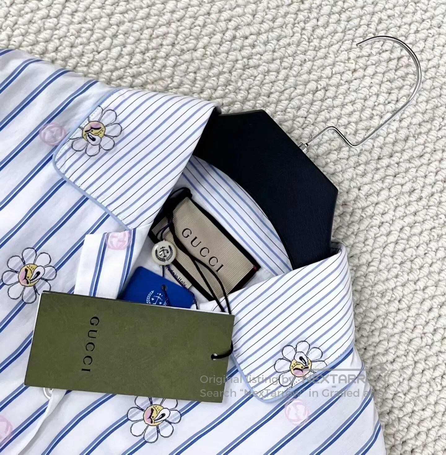 Other Gucci SS24 Blue Striped Daisy Jacket. Size S / US 4 / IT 40 - 3 Thumbnail