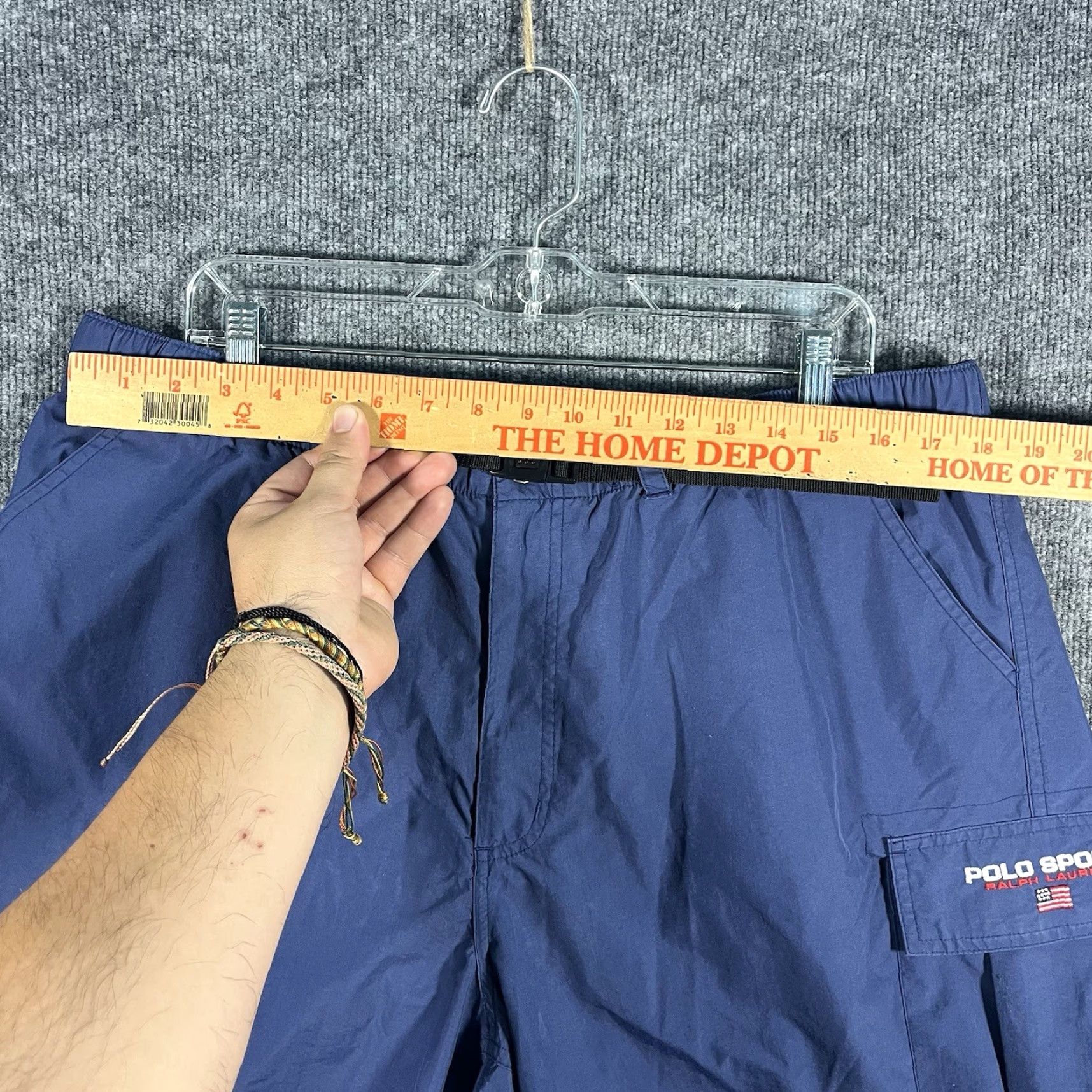 Vintage VINTAGE Ralph Lauren Polo Sport Shorts Mens XL Blue Belted Nylon Cargo 90s Belted Cargo Pocket Lightweight 8 in Inseam Regular Rise 90s Theme Mens Size US XL / EU 56 / 4 - 6 Thumbnail