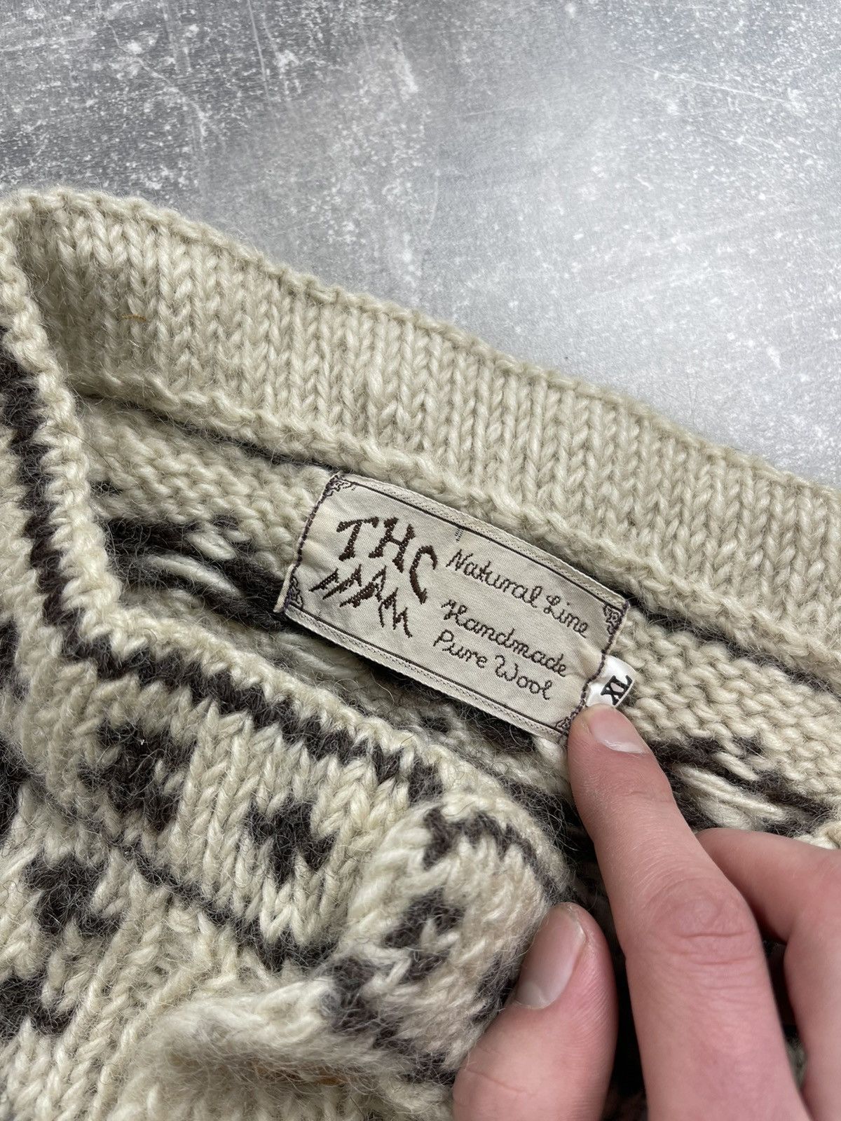 Vintage THG Natural Line Nordic Wool Sweater Scandinavian Pattern Size US XL / EU 56 / 4 - 8 Thumbnail