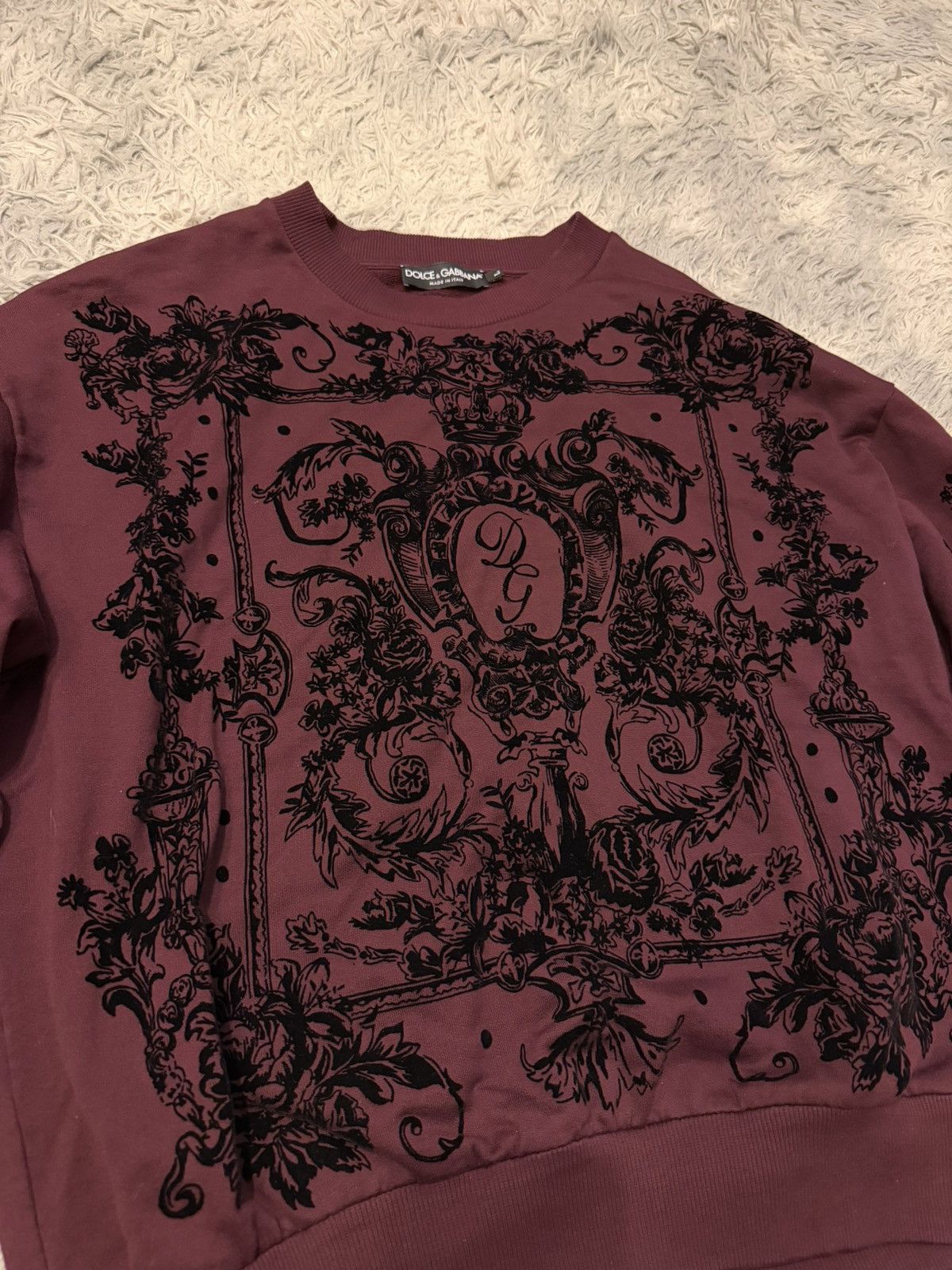 Dolce & Gabbana flocked print sweatshirt Size US L / EU 52-54 / 3 - 3 Thumbnail