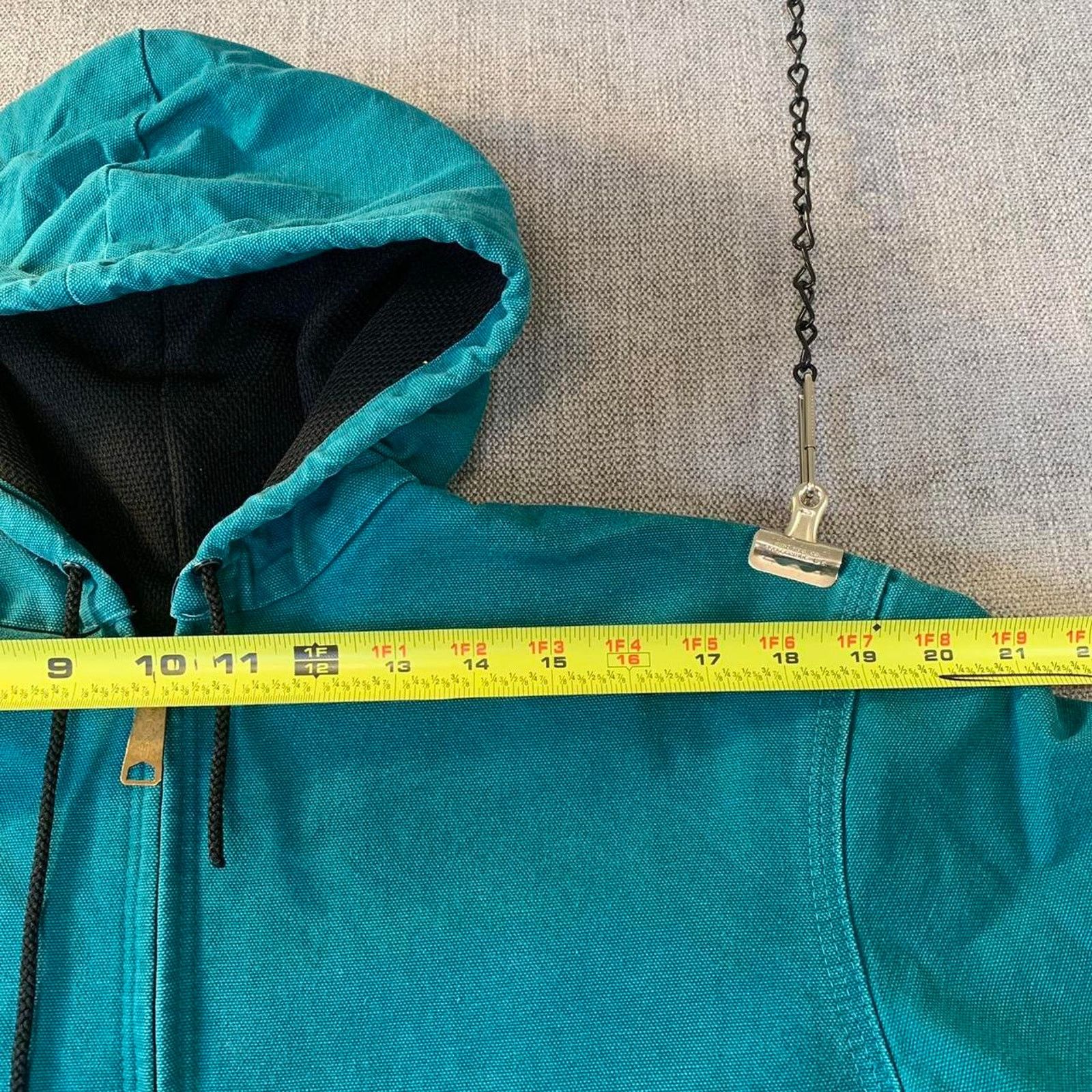 Carhartt Vintage Carhartt JR132 teal turquoise Hooded Jacket Size US M / EU 48-50 / 2 - 7 Thumbnail