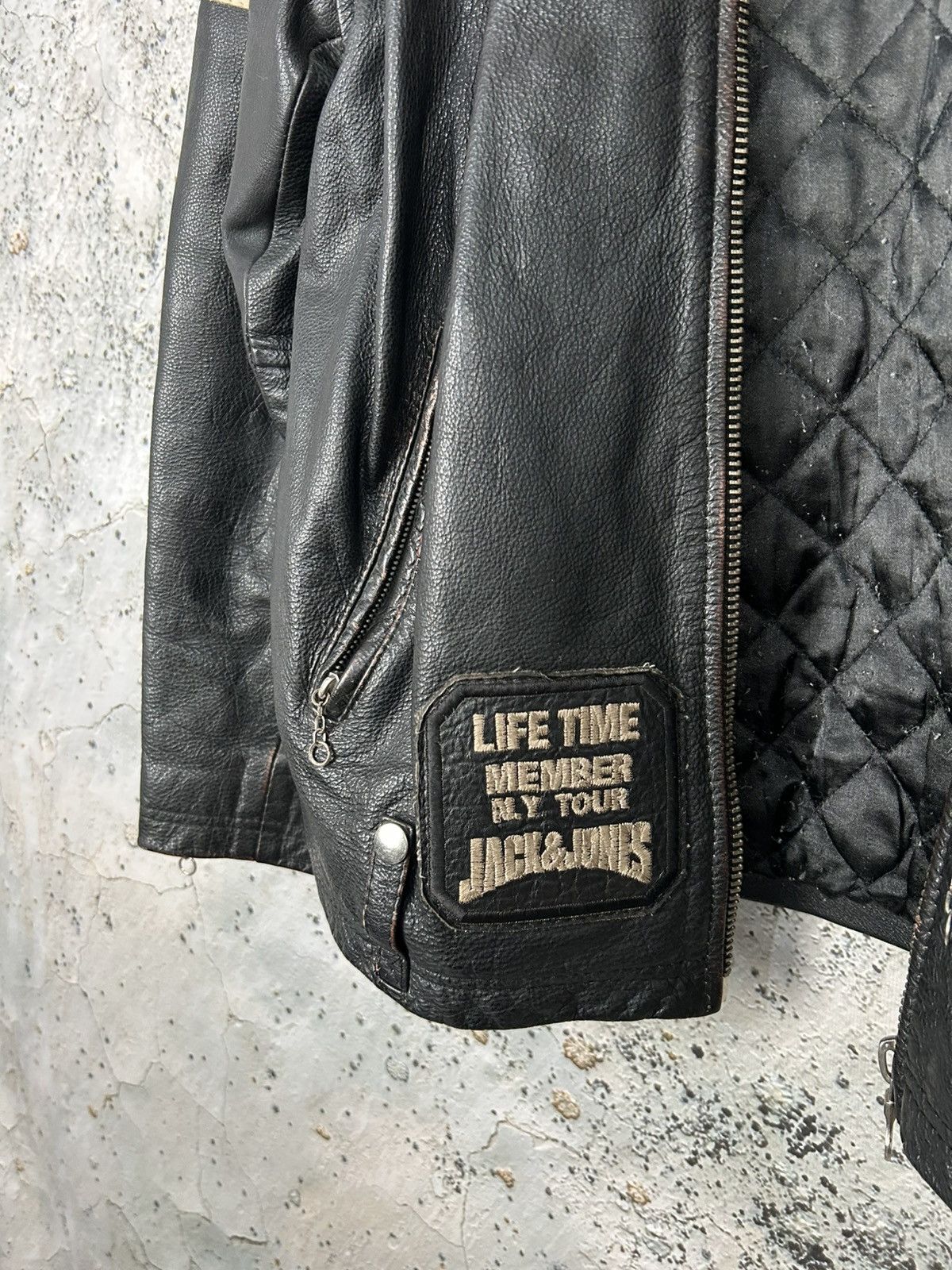Genuine Leather Vintage Jack & Jones Leather Jacket Punk Grunge Rock Metal Size US L / EU 52-54 / 3 - 4 Thumbnail