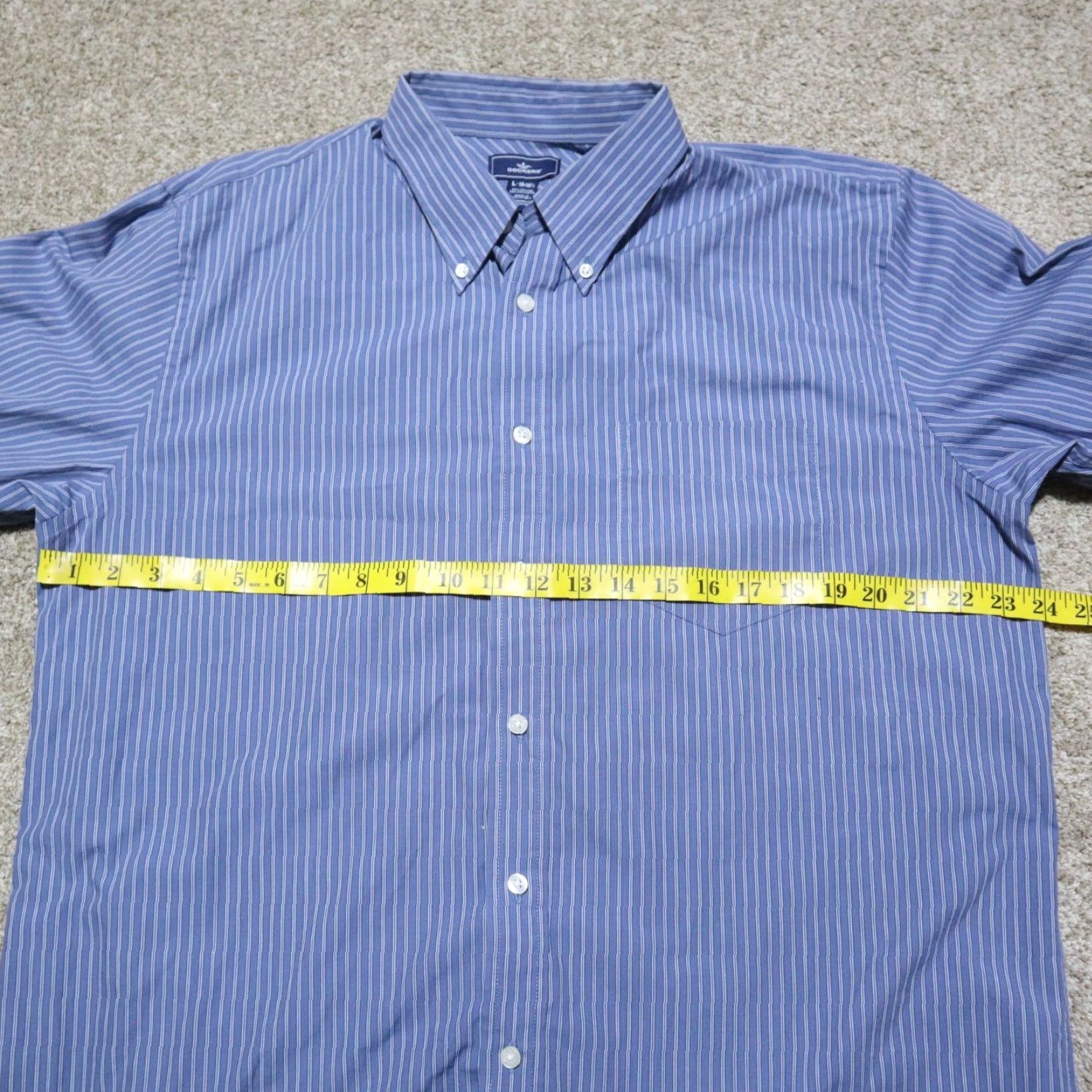 Dockers Dockers Shirt Button-Up Long Sleeve Blue Striped 16/16.5 Size L Large 16 16.5 Adult Men Size Regular Blue Shirt Button Front Size US L / EU 52-54 / 3 - 4 Thumbnail