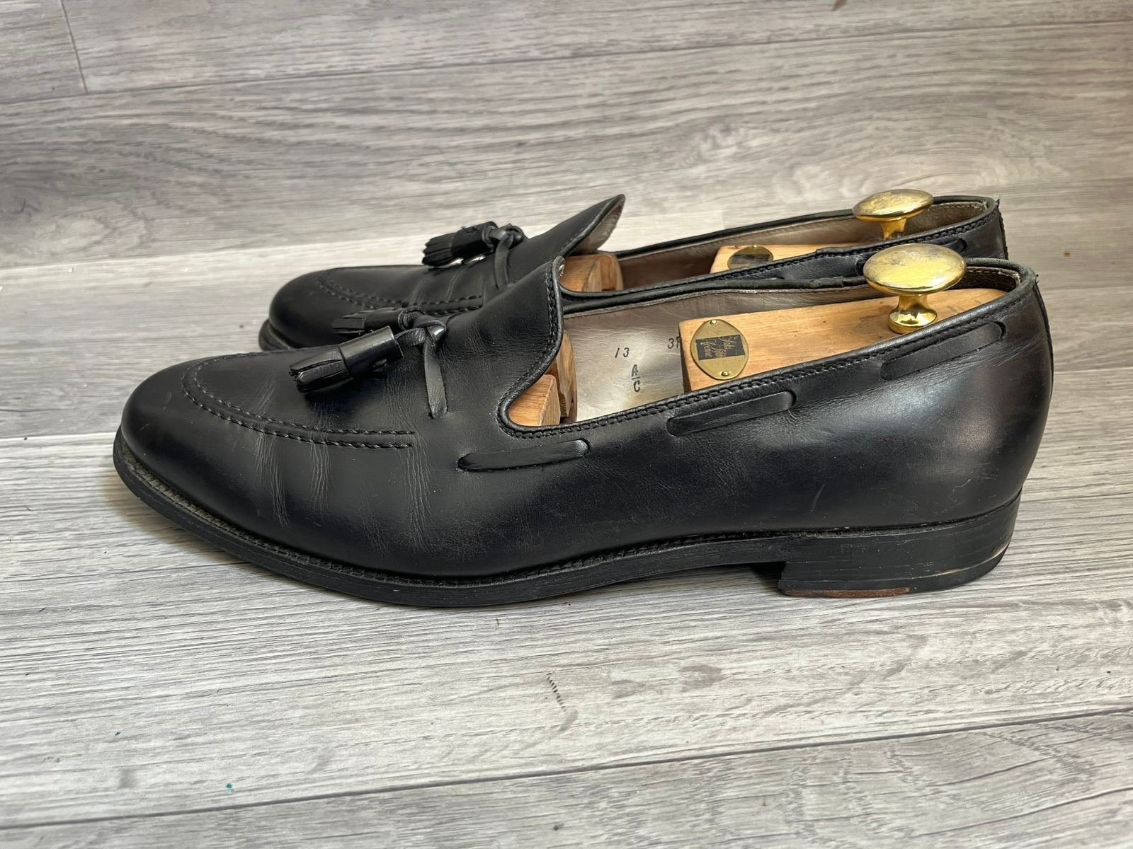 Alden Alden Black Leather Tassel Loafer Sz 13C Size US 13 / EU 46 - 2 Thumbnail