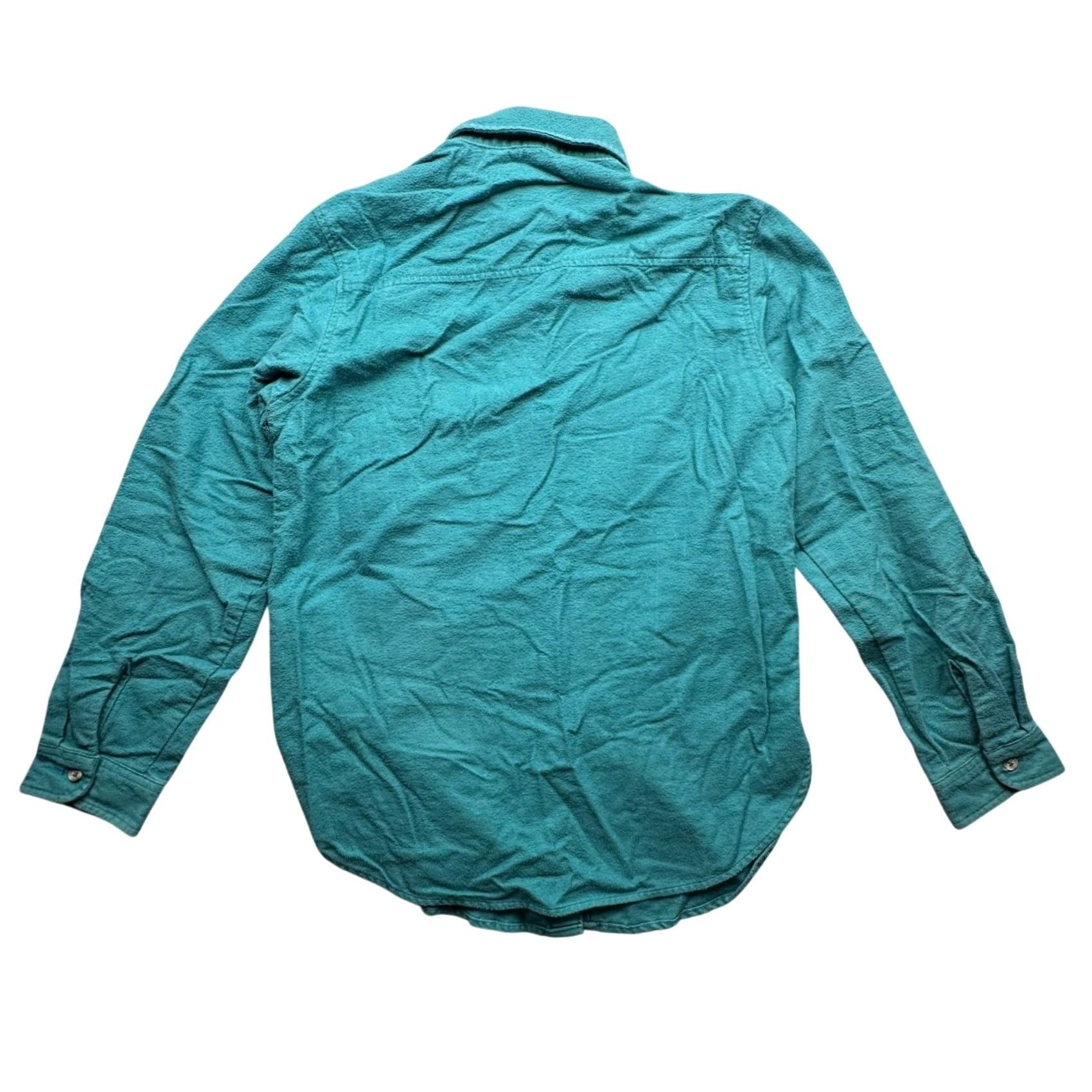 Vintage VINTAGE Woolrich Woman Chamois Flannel Shirt Womens 10 Medium Long Sleeve Teal Green 90s Outdoor Casual Button-Up Women Size M / US 6-8 / IT 42-44 - 2 Thumbnail
