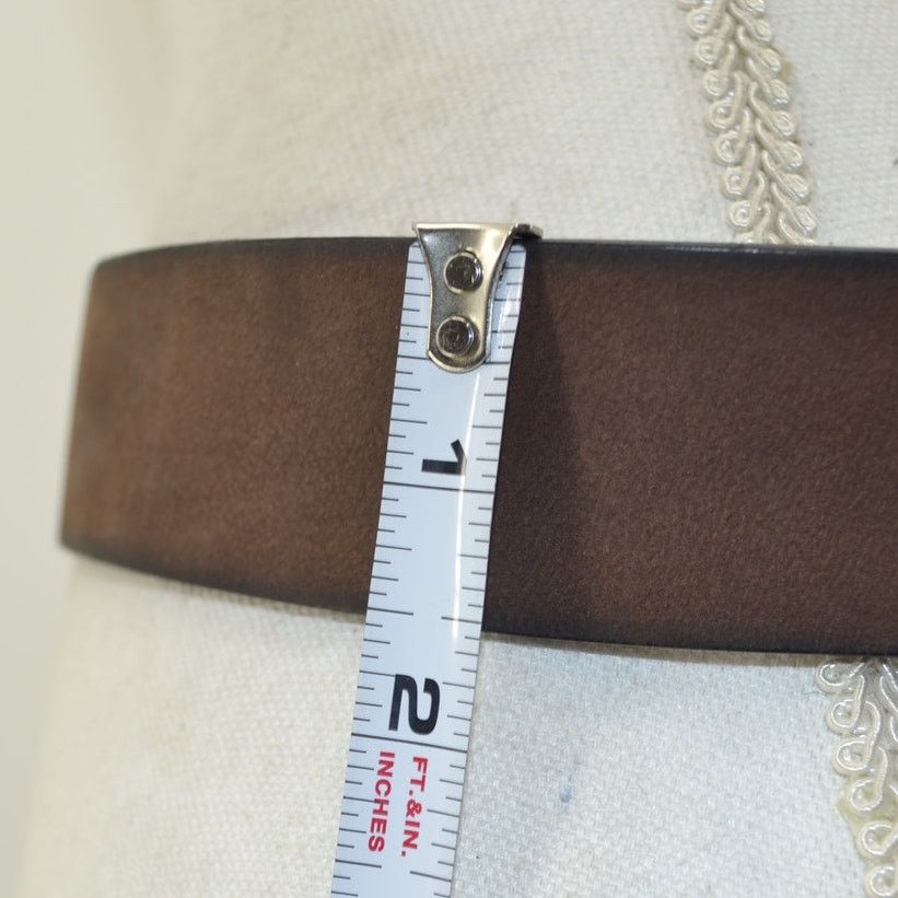 Other American Bison Brown Leather Belt Durable Mens Classic Sz 32 Size 32 - 3 Thumbnail