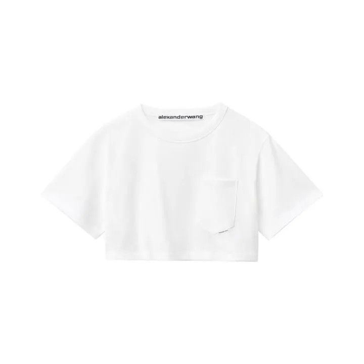 Alexander Wang Alexander Wang White Crop Short Sleeve Top 0079 Size XXS / US 00 / IT 34 - 1 Thumbnail