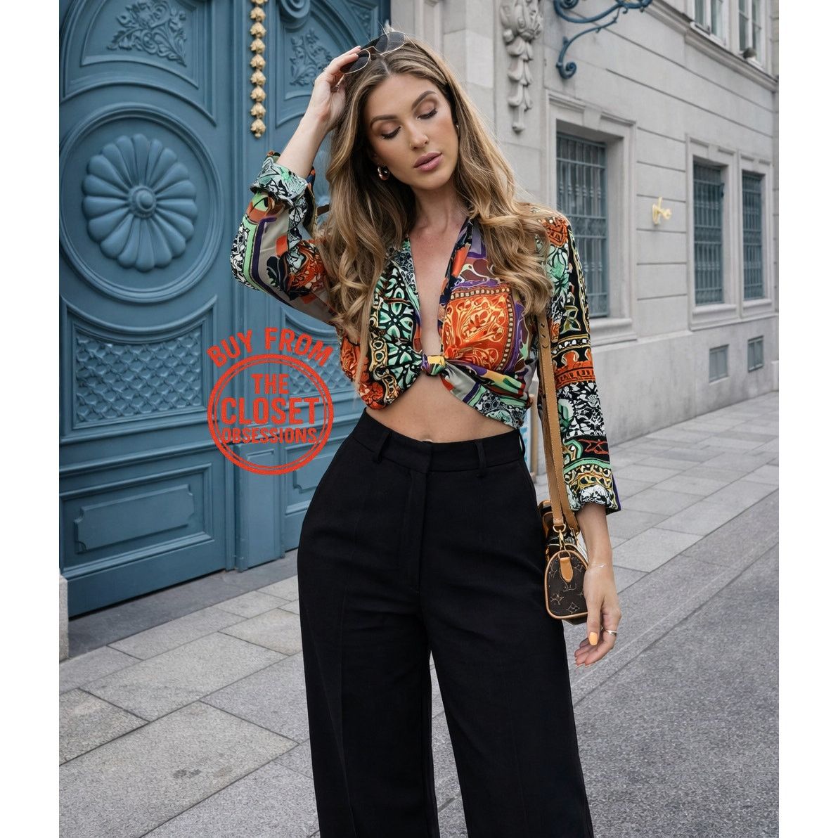 Zara ZARA Printed V-Neck Crop Top NWT Size S / US 4 / IT 40 - 9 Thumbnail