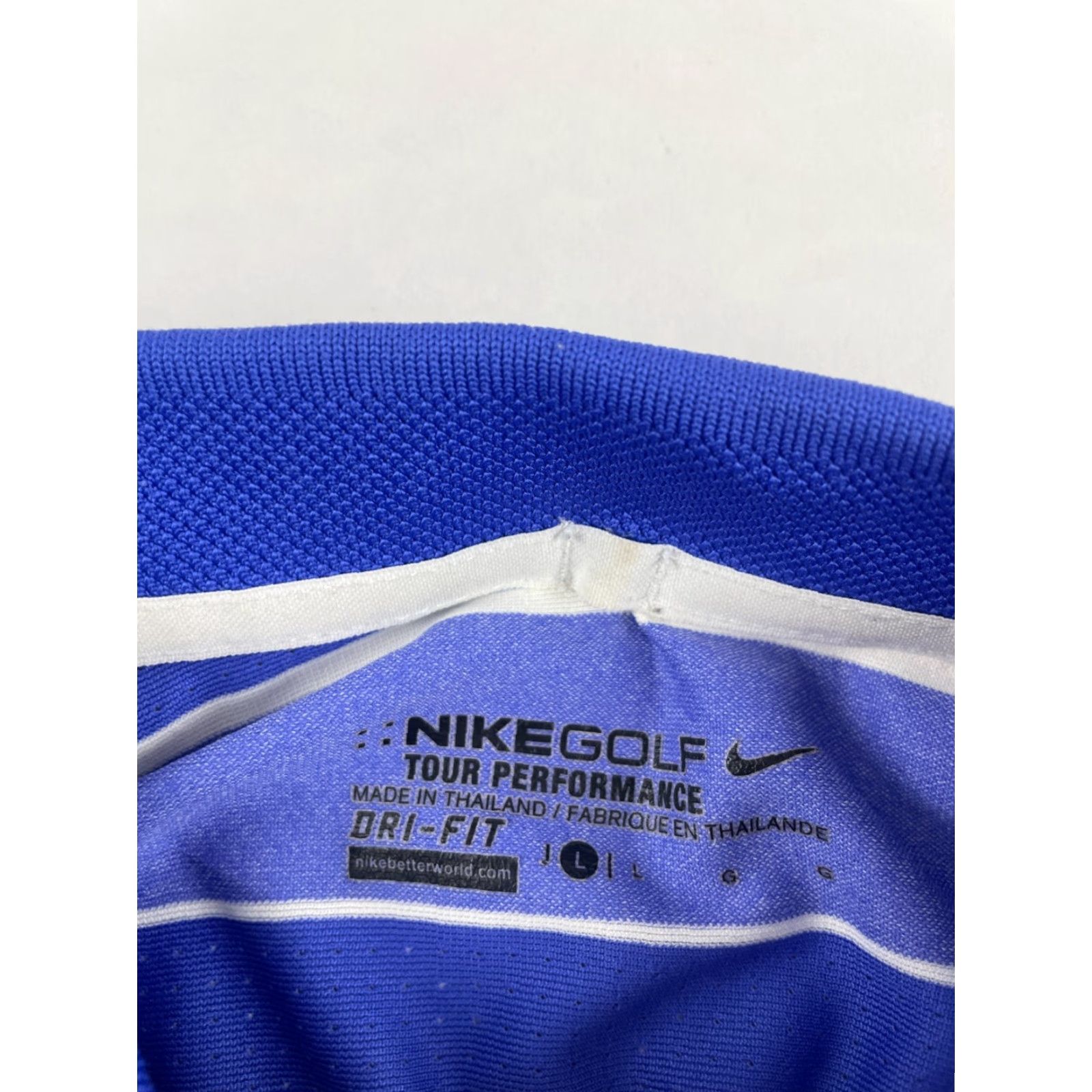 Nike Nike Polo Shirt Golf Dri-Fit Tour Performance Men L Blue Striped Shirt Size US L / EU 52-54 / 3 - 6 Thumbnail