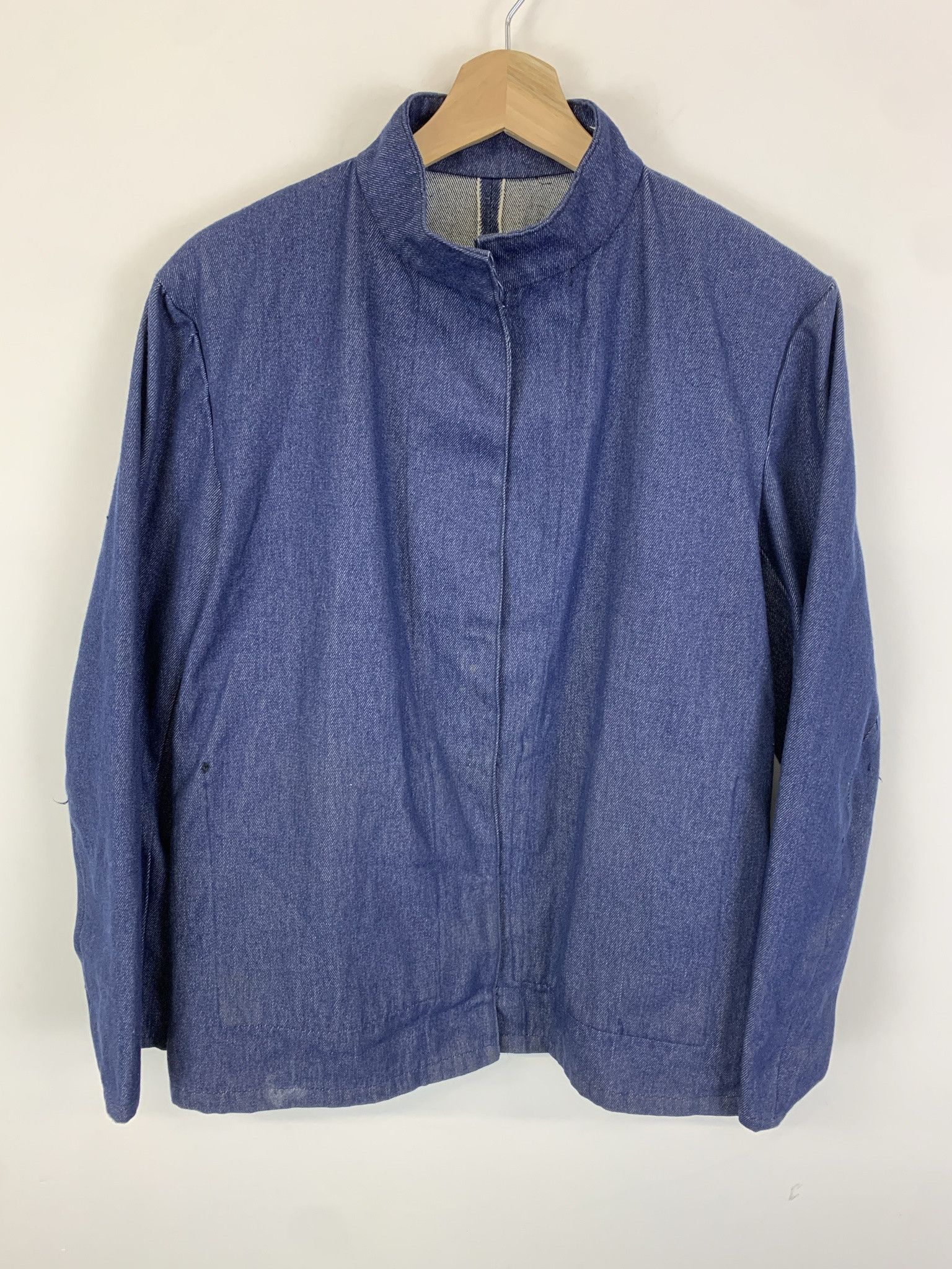 Vintage Vintage 1980s Salvedge Denim Jacket Hand Made Denim Coat Size S Size US S / EU 44-46 / 1 - 1 Thumbnail
