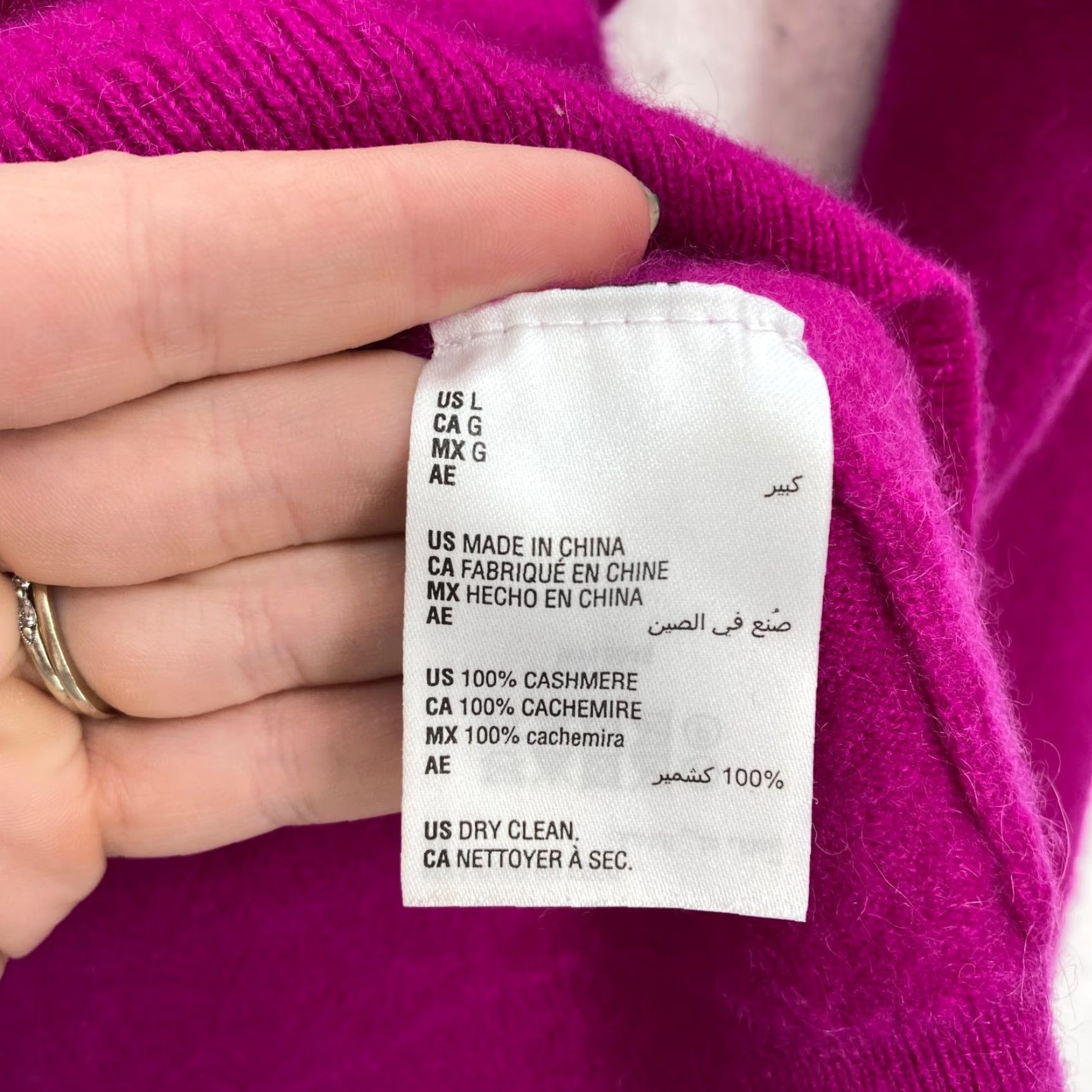 Club Room Club Room Luxury Cashmere Sweater Women's Large Pink V-Neck Long Sleeve Preppy Size L / US 10 / IT 46 - 5 Thumbnail