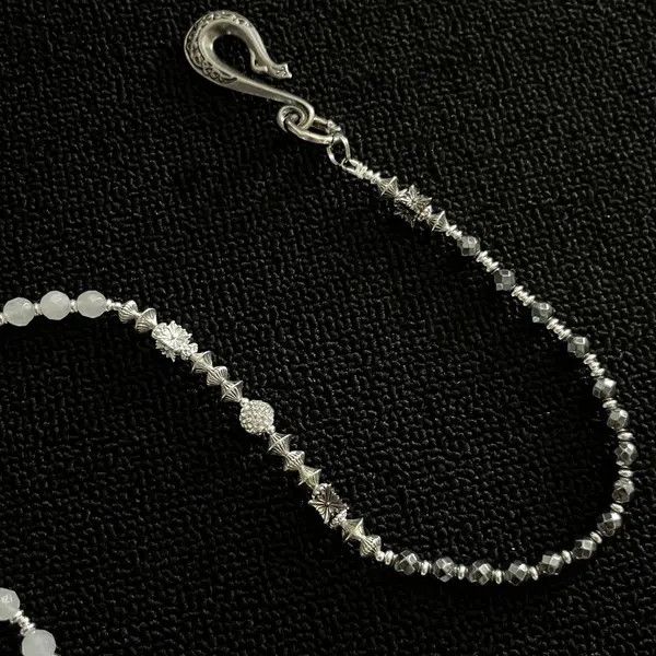 Jewelry Silver and Black Beaded Men's Chain Accessory Size ONE SIZE - 4 Thumbnail