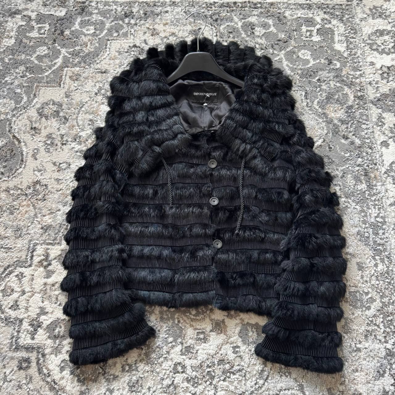 Emporio Armani Rare Emporio Armani Rabbit Fur Glam Black Jacket Size M / US 6-8 / IT 42-44 - 2 Thumbnail
