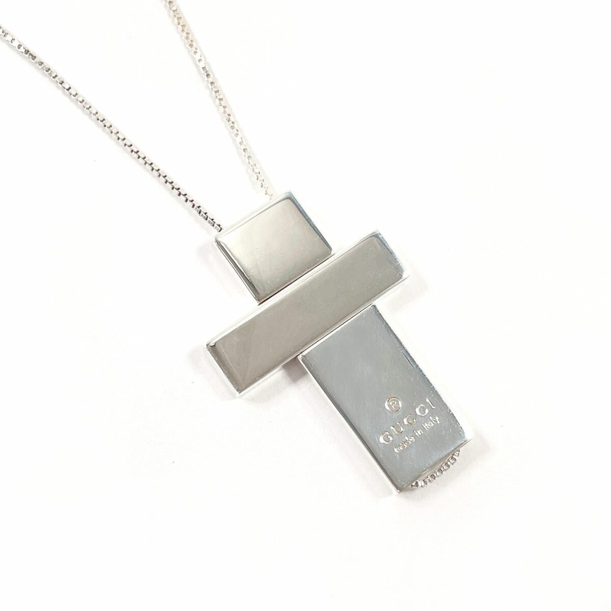 GUCCI Separate Cross Necklace in Sterling Silver Unisex