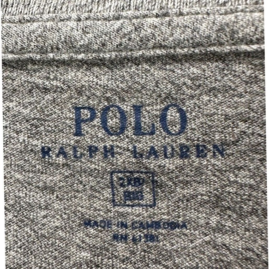 Polo Ralph Lauren Polo Ralph Lauren V-Neck T-Shirt Large 2XB Big Gray Pony Short Sleeve Tee Mens Size US XXL / EU 58 / 5 - 4 Thumbnail