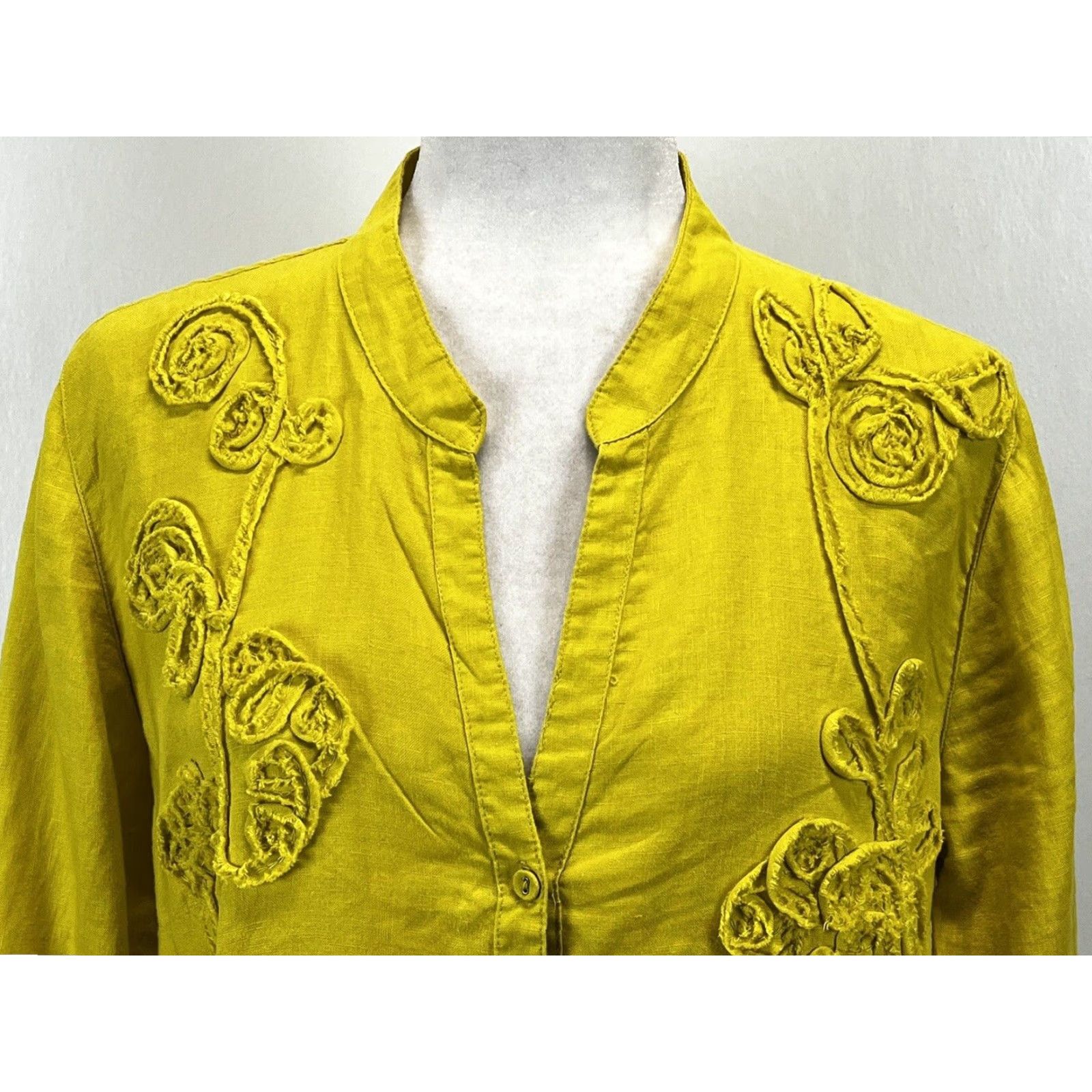 Charter Club VINTAGE Charter Club Linen Tunic Shirt 14 Button-Up Women’s 100% Linen Yellow Long Sleeve Size 14 Womens Size XL / US 12-14 / IT 48-50 - 5 Thumbnail