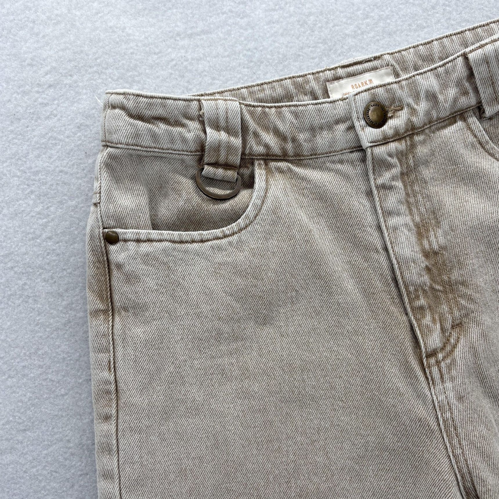 Roark Roark Carpenter Straight Jeans Womens 26 Beige High Rise Denim Workwear Jeans Size 26" / US 2 / IT 38 - 3 Thumbnail