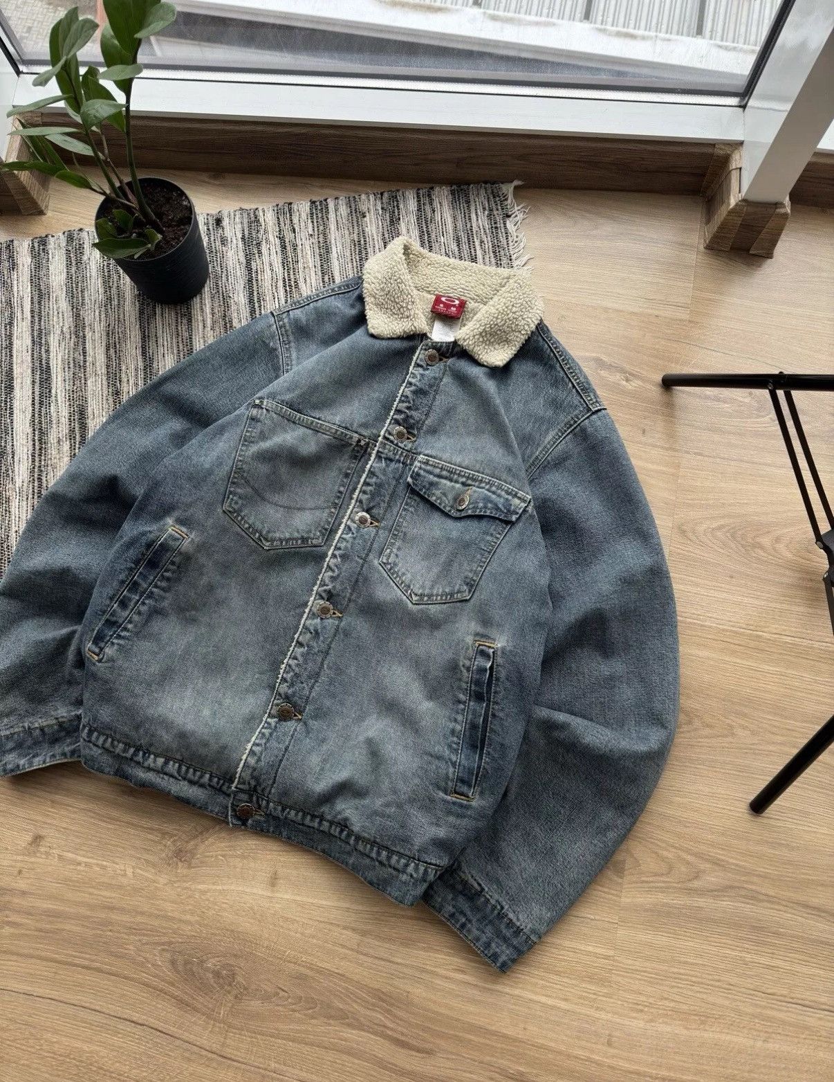 Oakley Oakley Software Vintage 90s Sherpa Y2K Denim ButtonUp Jacket Size US M / EU 48-50 / 2 - 2 Thumbnail