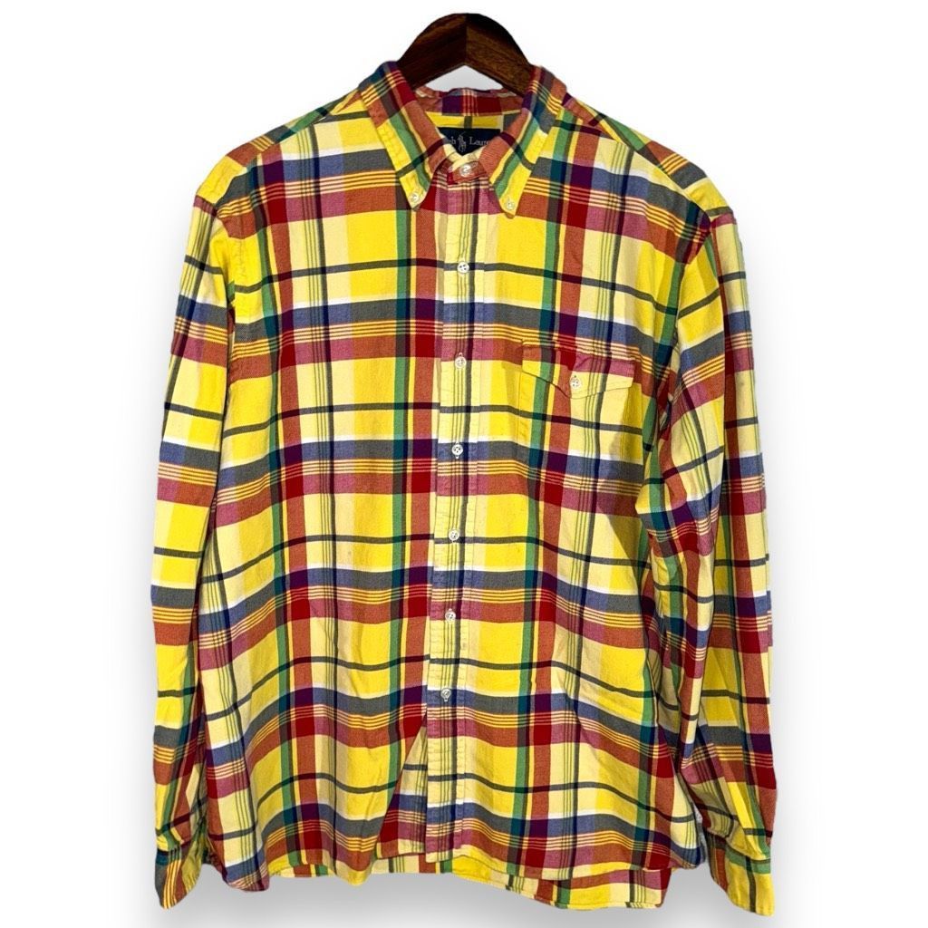 Polo Ralph Lauren Yellow Polo Ralph Lauren Flannel Button Down Shirt Size XL Size US XL / EU 56 / 4 - 1 Thumbnail