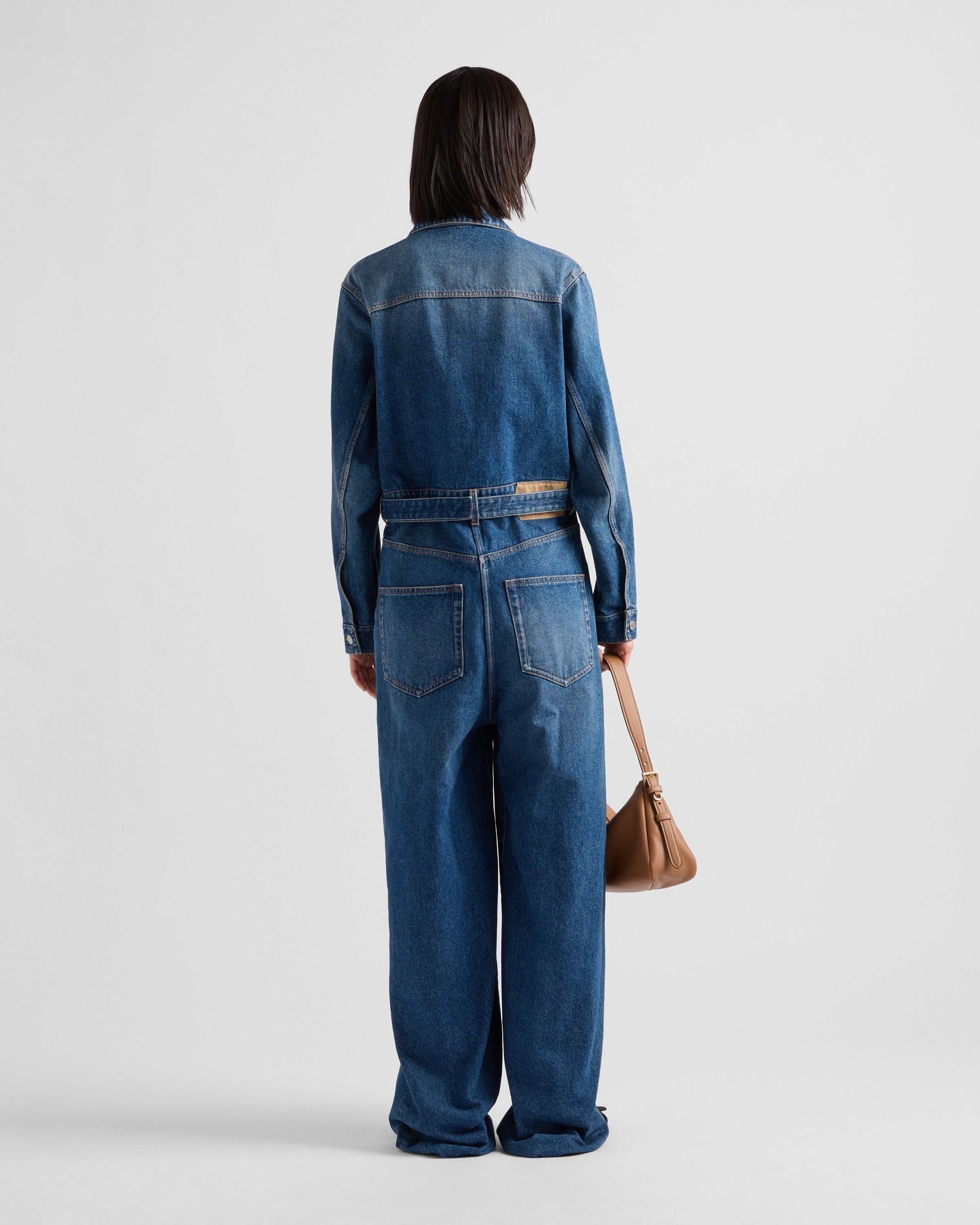 Prada o1srvl11e0226 Denim Jumpsuit in Blue Size 27" / US 4 / IT 40 - 5 Thumbnail