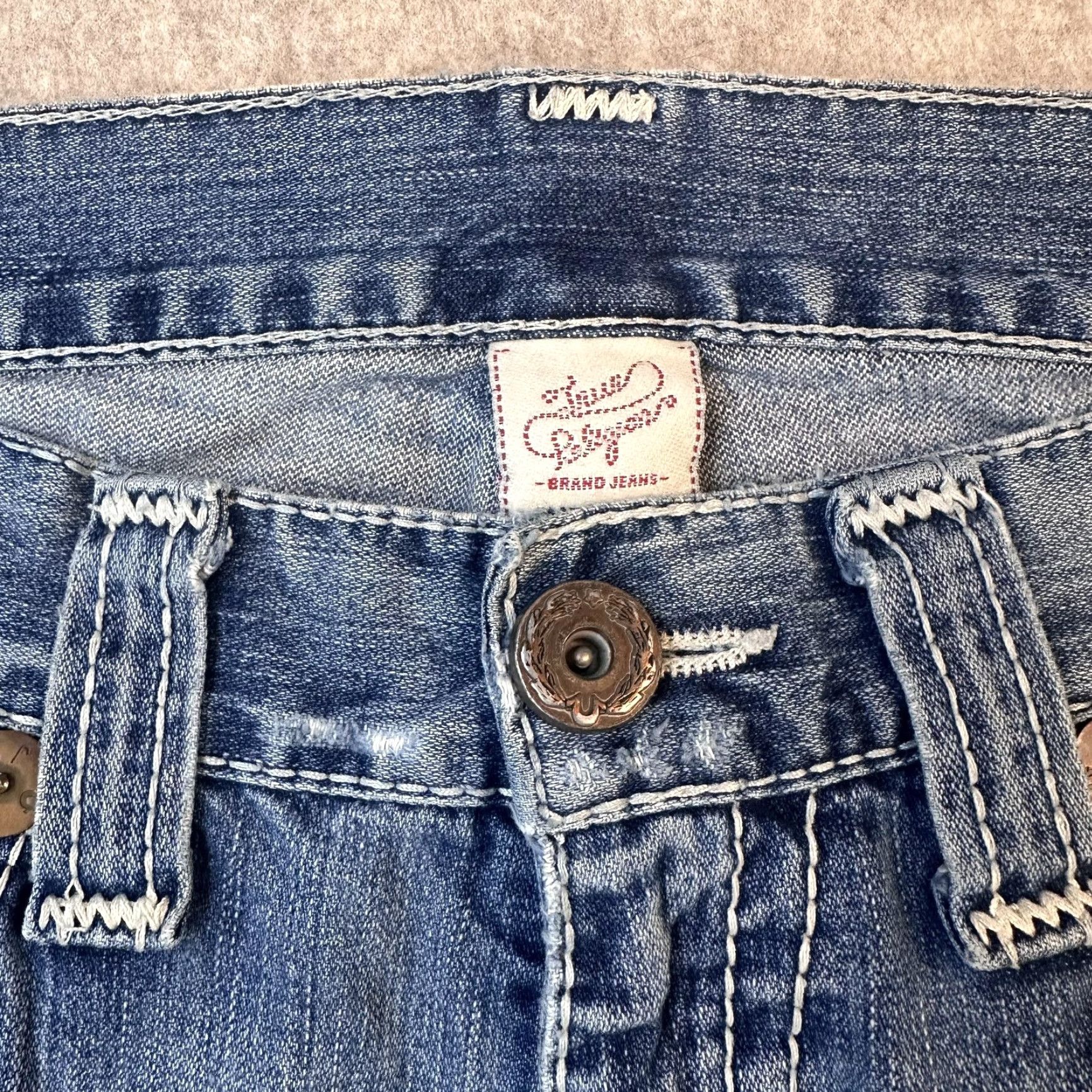 True Religion True Religion Jeans Mens 38x30 Ricky Big T Contrast Stitch Made USA Straight Leg Size US 38 / EU 54 - 3 Thumbnail