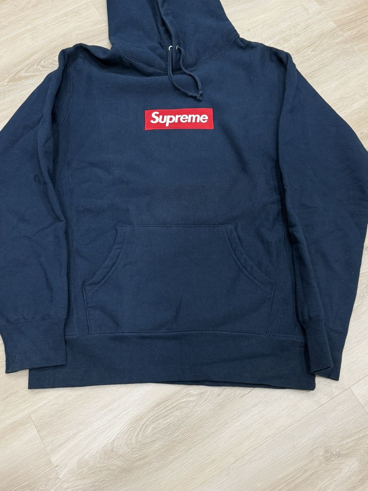 Supreme Supreme FW12 Box Logo Hoodie- Red on Navy Size US M / EU 48-50 / 2 - 5 Thumbnail