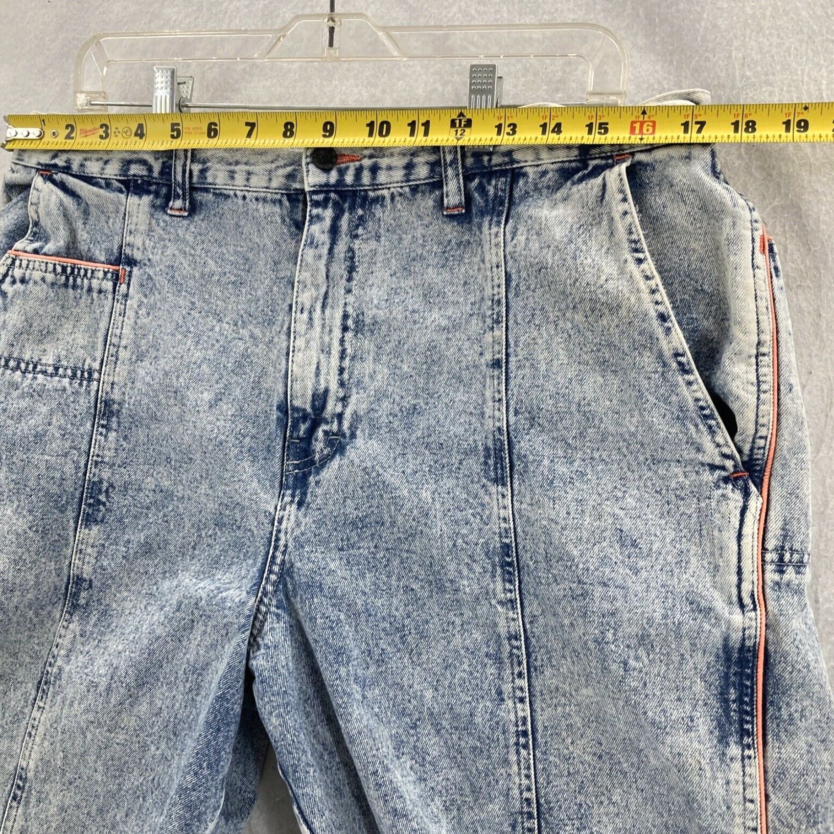 Vintage VTG Brittania Sport Shorts Mens Large Blue Stone Wash Stretch Waist COTTON Size US 33 - 3 Thumbnail
