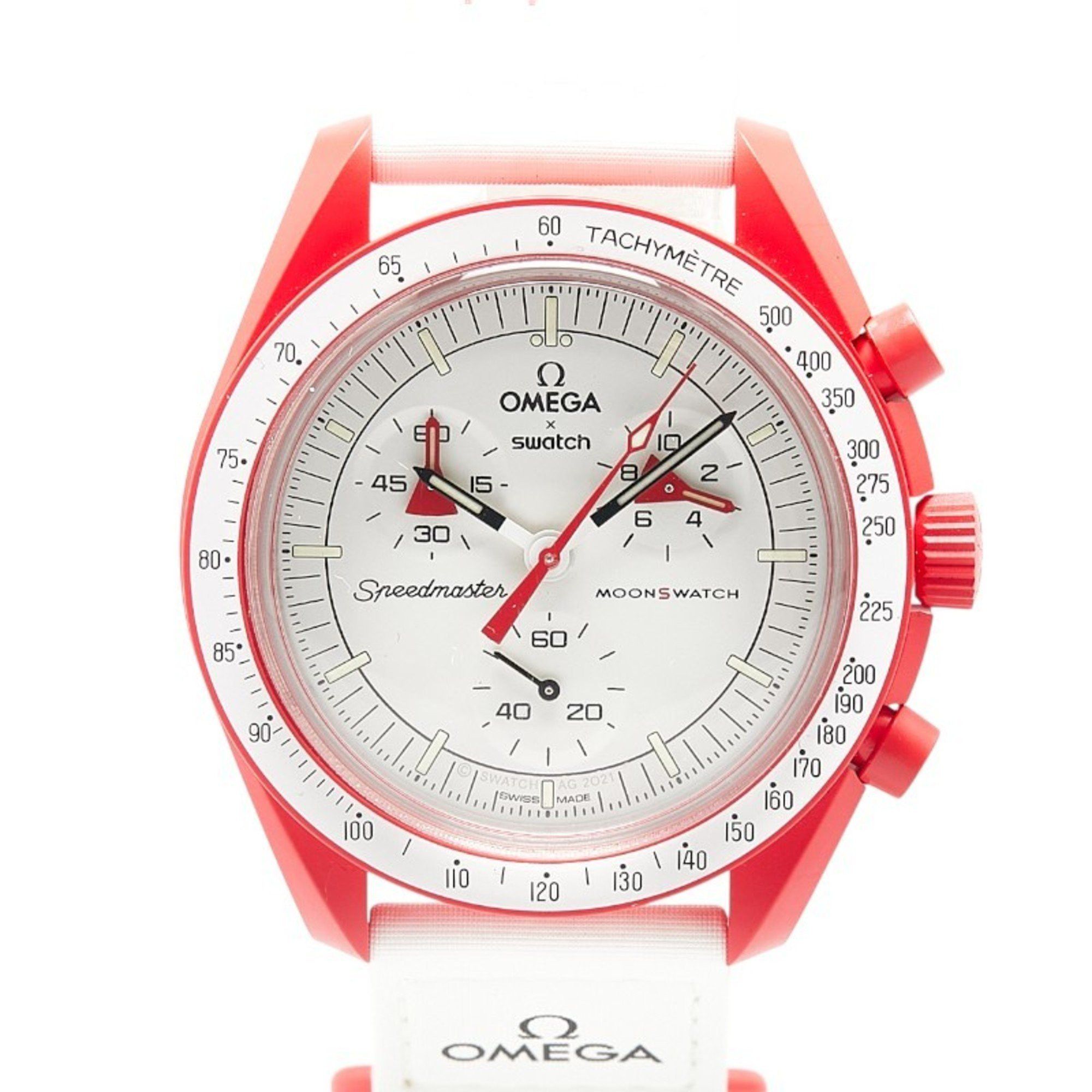 Omega OMEGA x Swatch Moon MISSION TO MARS Wristwatch SO33R100 Quartz White Dial Ceramic Nylon Men's Size ONE SIZE - 1 Thumbnail