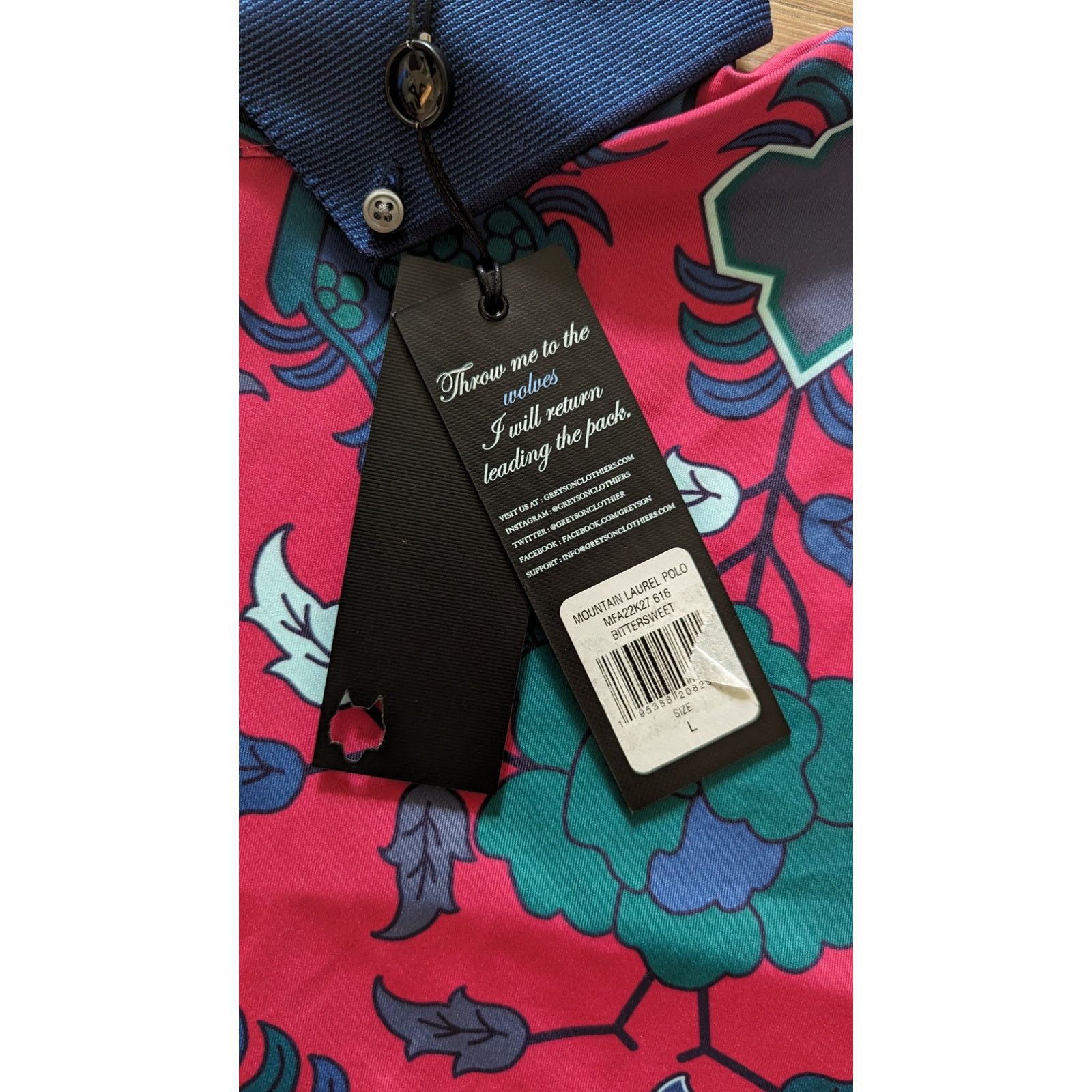 Other NWT Greyson Men's Moutain Laurel Polo in Bittersweet Large Size US S / EU 44-46 / 1 - 3 Thumbnail