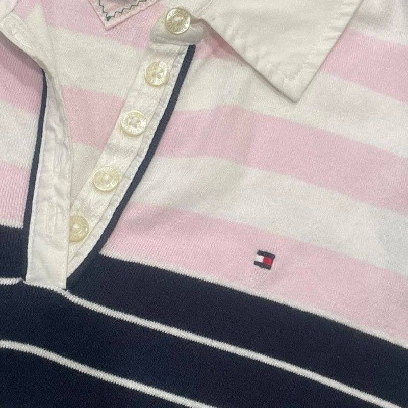 Tommy Hilfiger Tommy Hilfiger Navy Blue & Pink Striped Knit Mini Dress Size S / US 4 / IT 40 - 5 Thumbnail