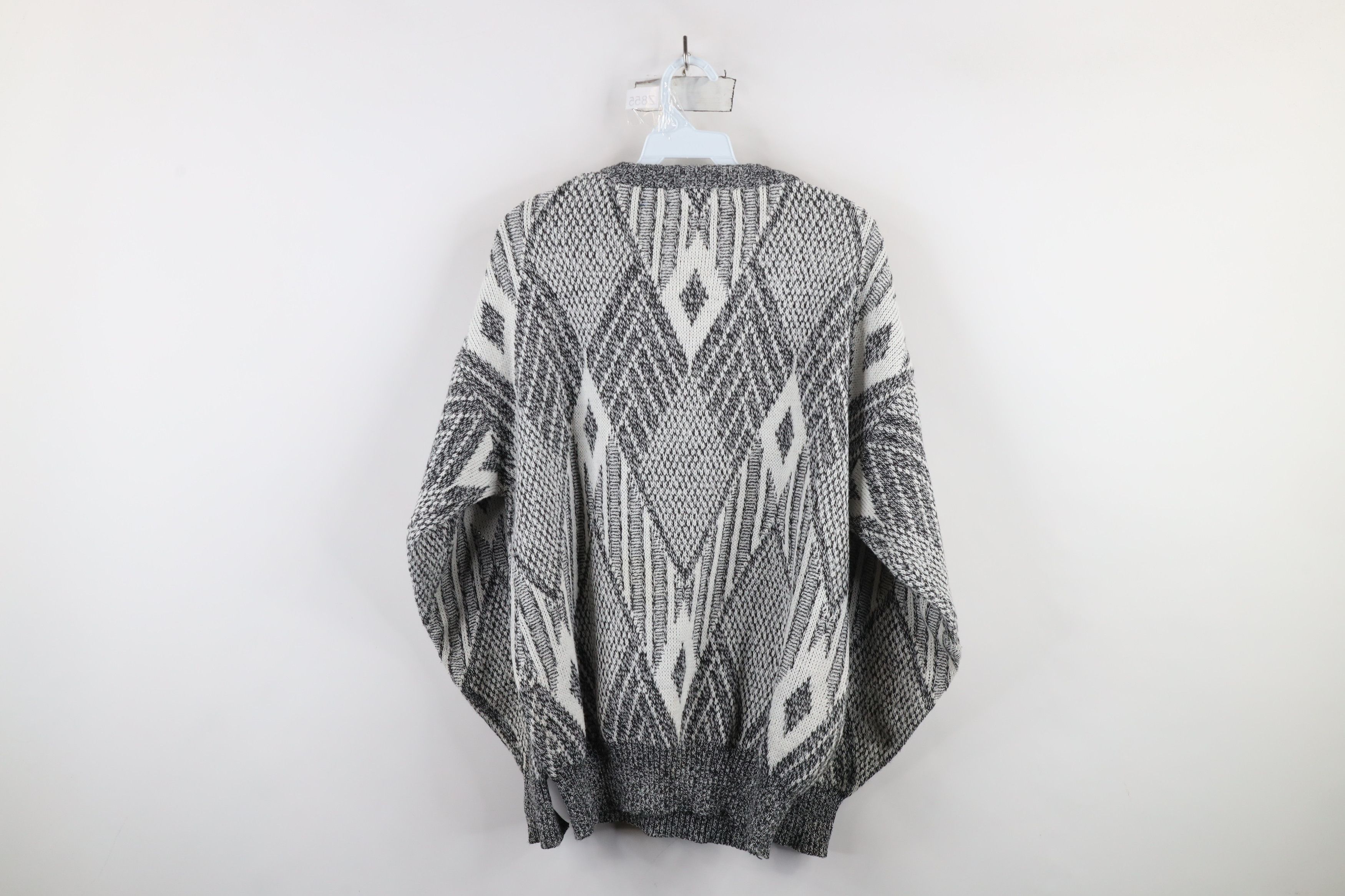 Vintage Vintage 90s Coogi Style Geometric Diamond Knit Sweater Size US XL / EU 56 / 4 - 8 Thumbnail