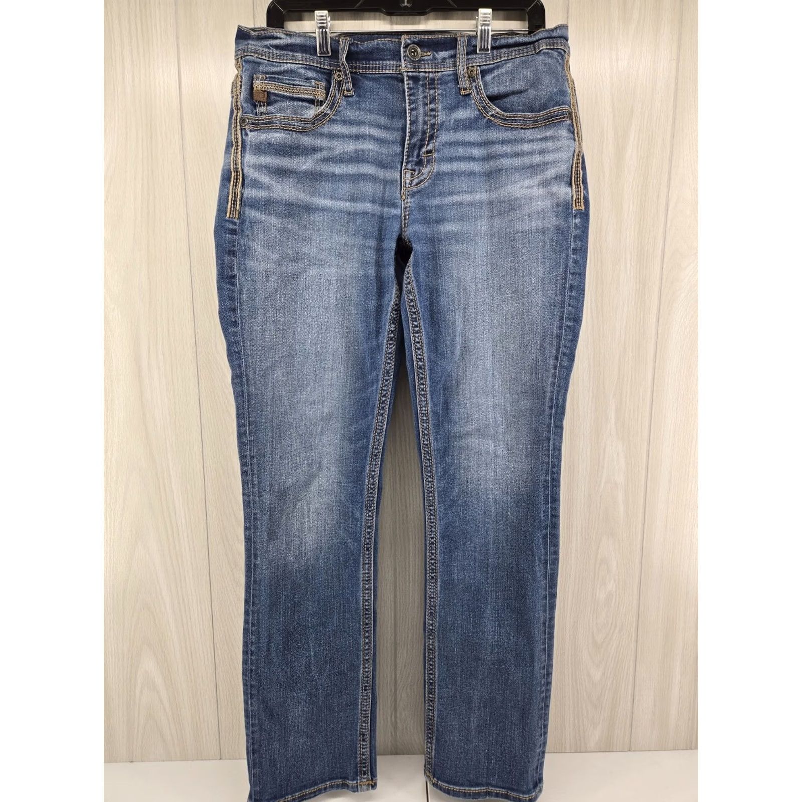 Vintage BKE Jake Jeans Distressed Wash 34x32 Denim Straight Leg 5-Pocket Regular Mens Size US 34 / EU 50 - 2 Thumbnail