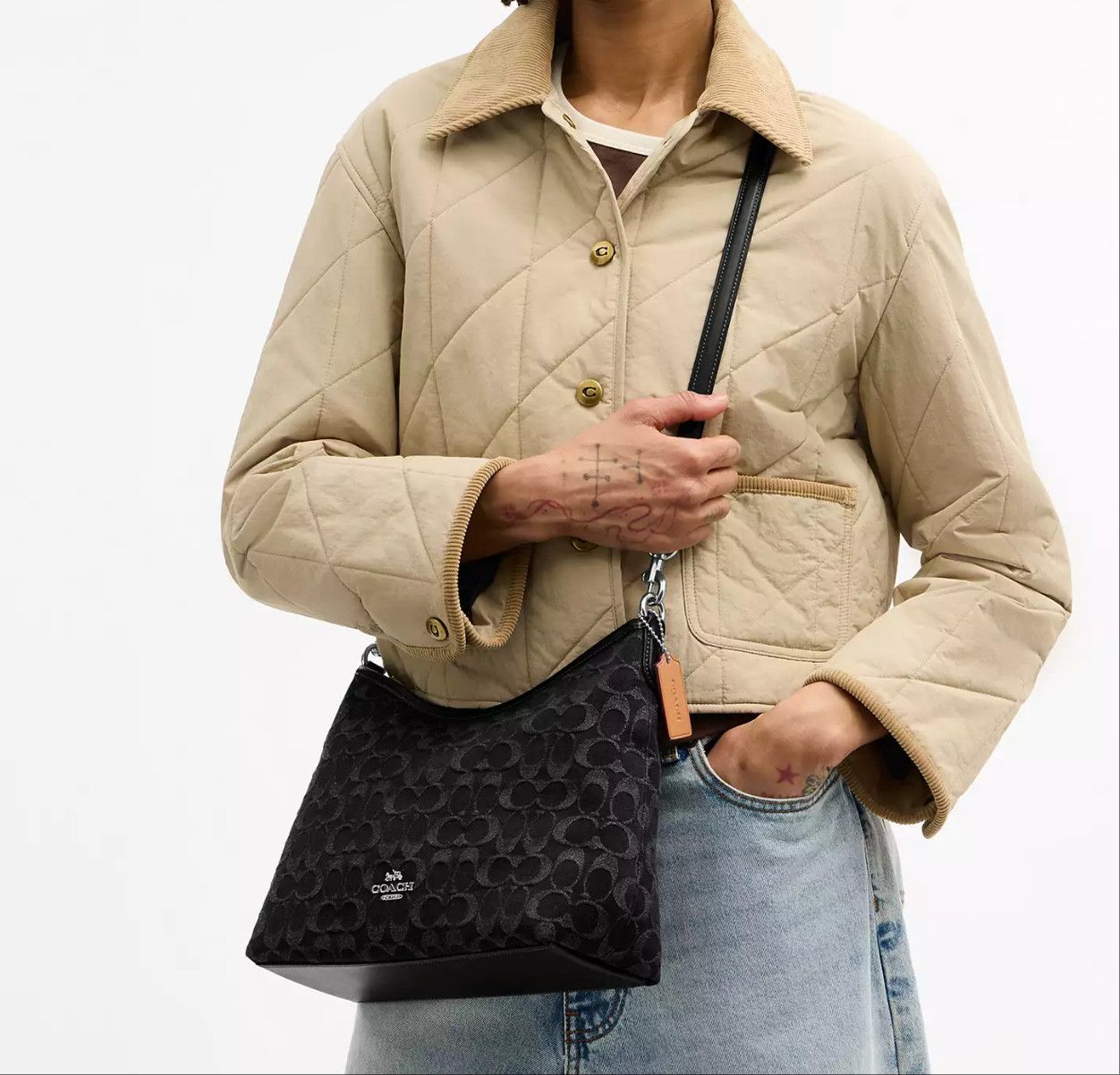 Coach Laurel Shoulder Bag In Signature Denim CDE44 Size ONE SIZE - 9 Thumbnail
